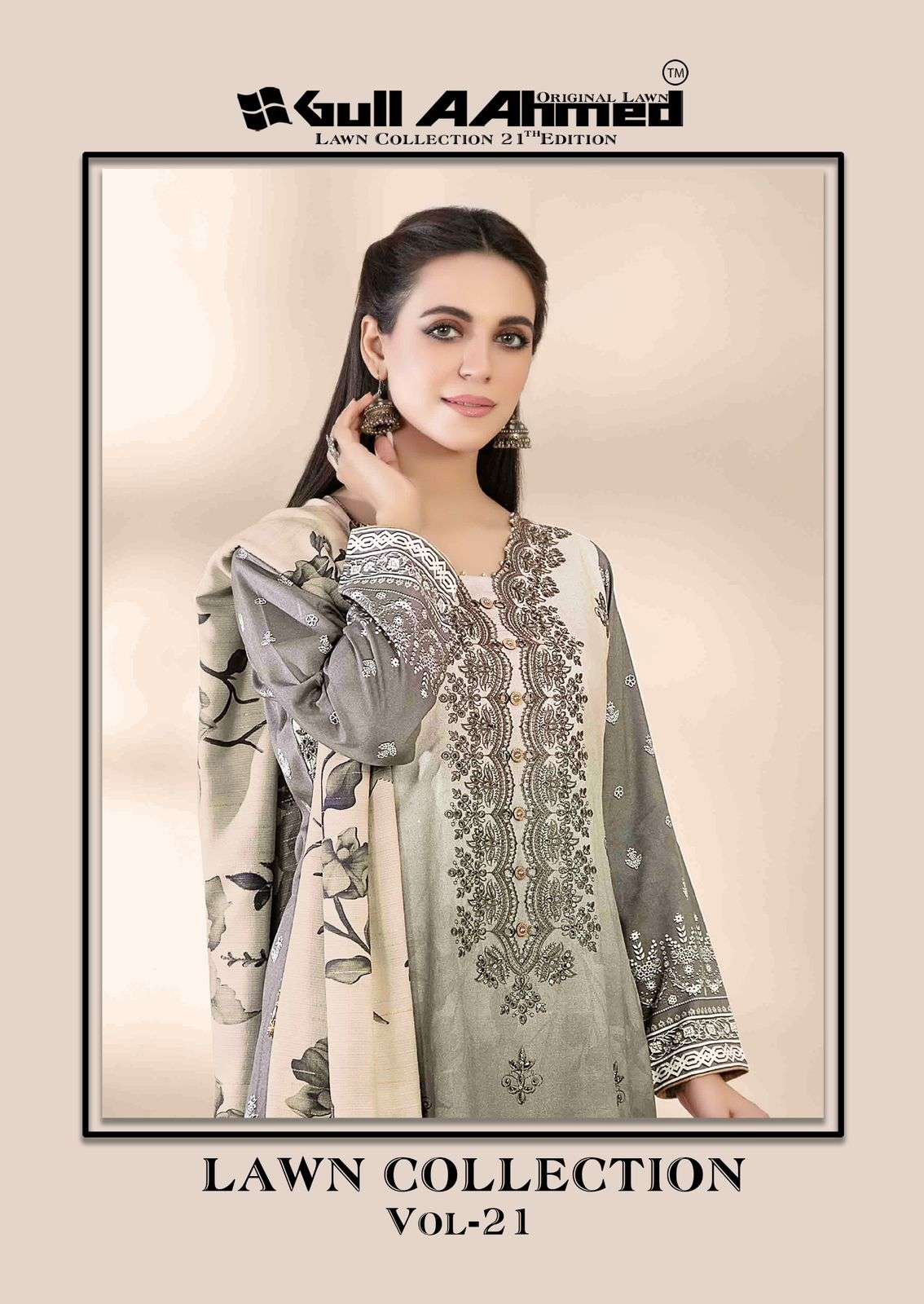 GULL AAHMED VOL-21 BY GULL AAHMED 185 TO 190 SERIES PURE LAWN PRINT PAKISTANI DRRESSES