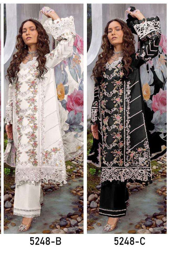 HUSNARA 5248-A AND 5248-B SERIES COTTON HEAVY EMBROIDERY READYMADE DRESSES