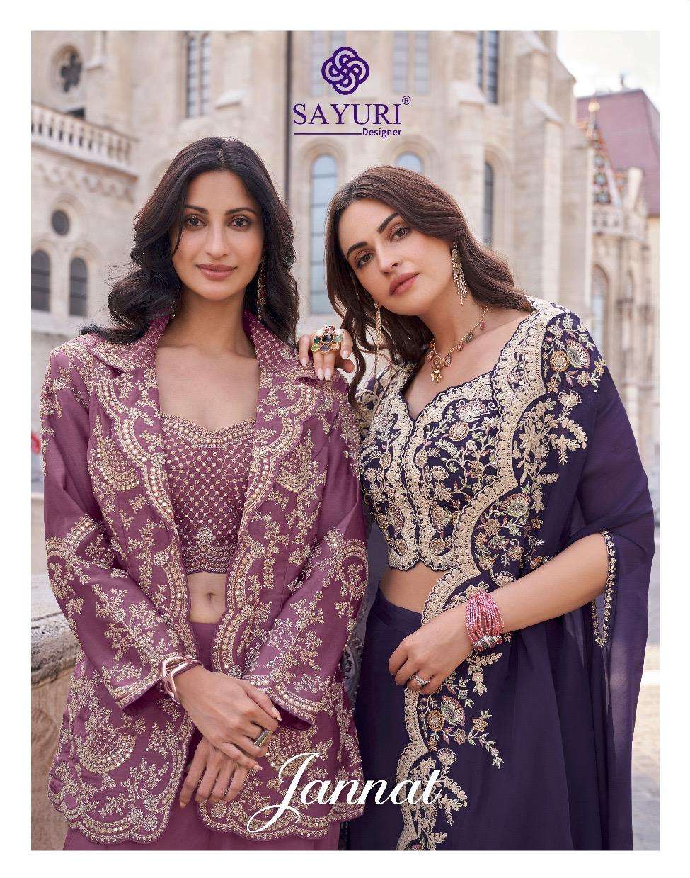 JANNAT BY SAYURI 5574 TO 5576 SERIES PREMIUM SILK EMBROIDERY WORK READYMADE DRESSES