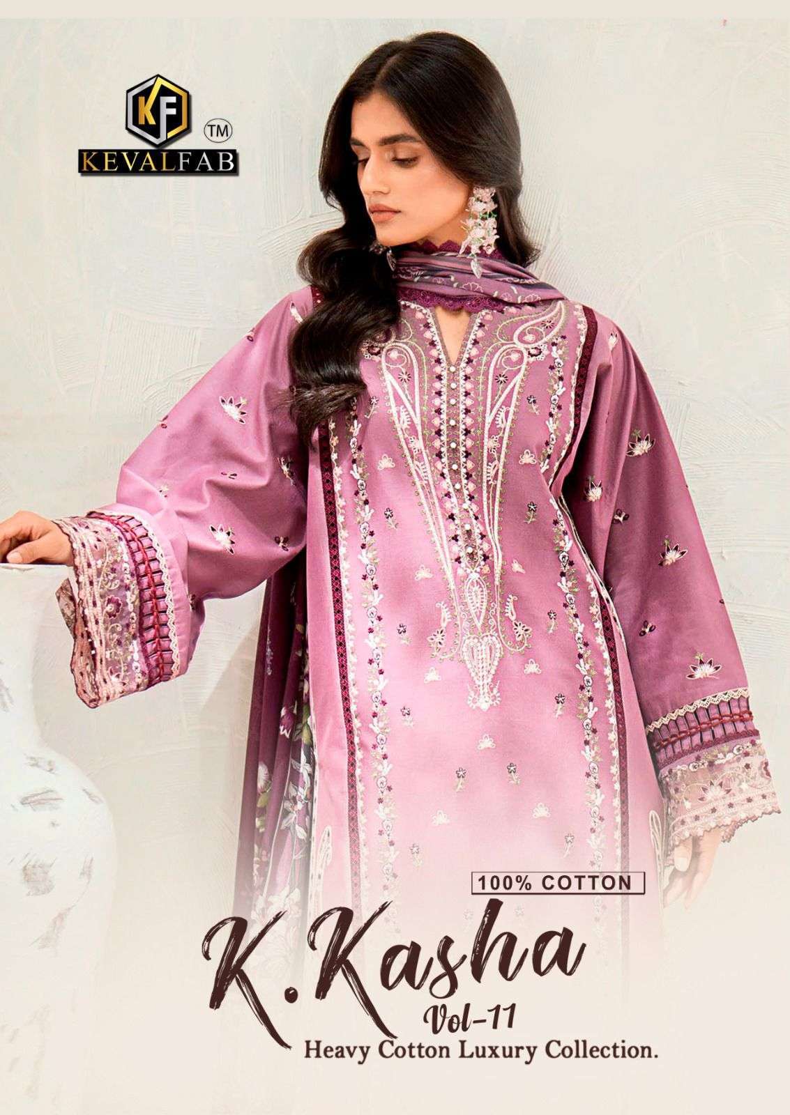 K.KASHA VOL-11 BY KEVAL FAB 11001 TO 11006 SERIES COTTON PRINT PAKISTANI DRESSES