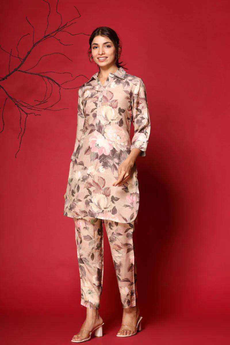 KARA-110 BY AQSAWHOLESALE COTTON PRINT WORK CO-ORD SET