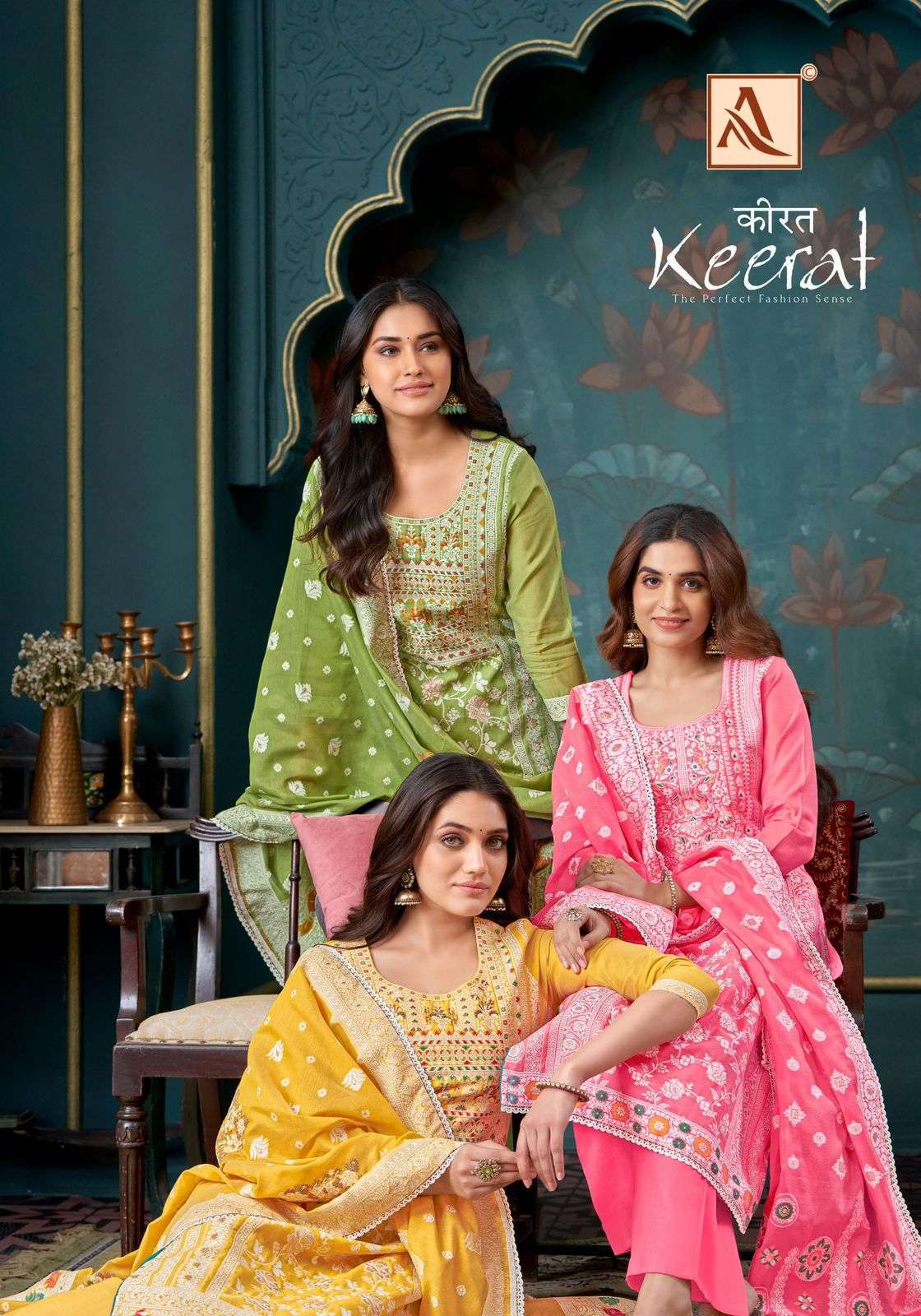 KEERAT BY ALOK SUIT 1514-001 TO 1514-006 SERIES PURE HAND JACUARD WORK DRESSES