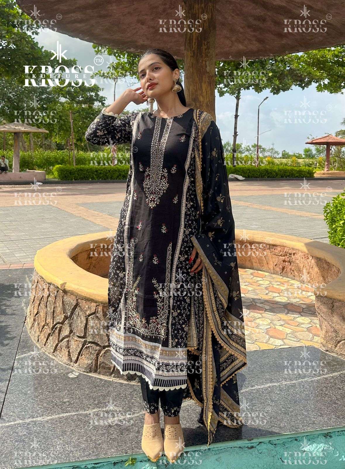 KK-2012 NX BY KROSS KULTURE PURE COTTON PRINT EMBROIDERY WORK PAKISTANI DRESSES