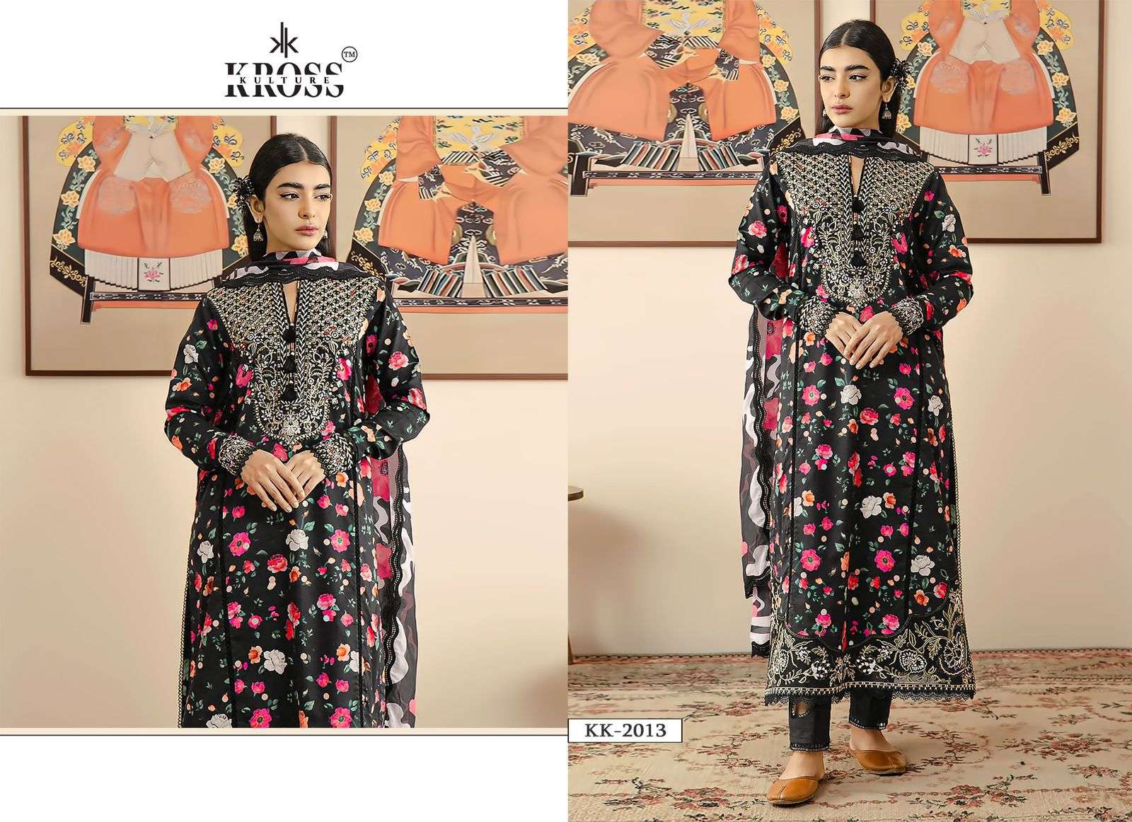 KK-2013 HIT DESIGN BY KROSS KULTURE PURE COTTON PRINT WORK PAKISTANI DRESS