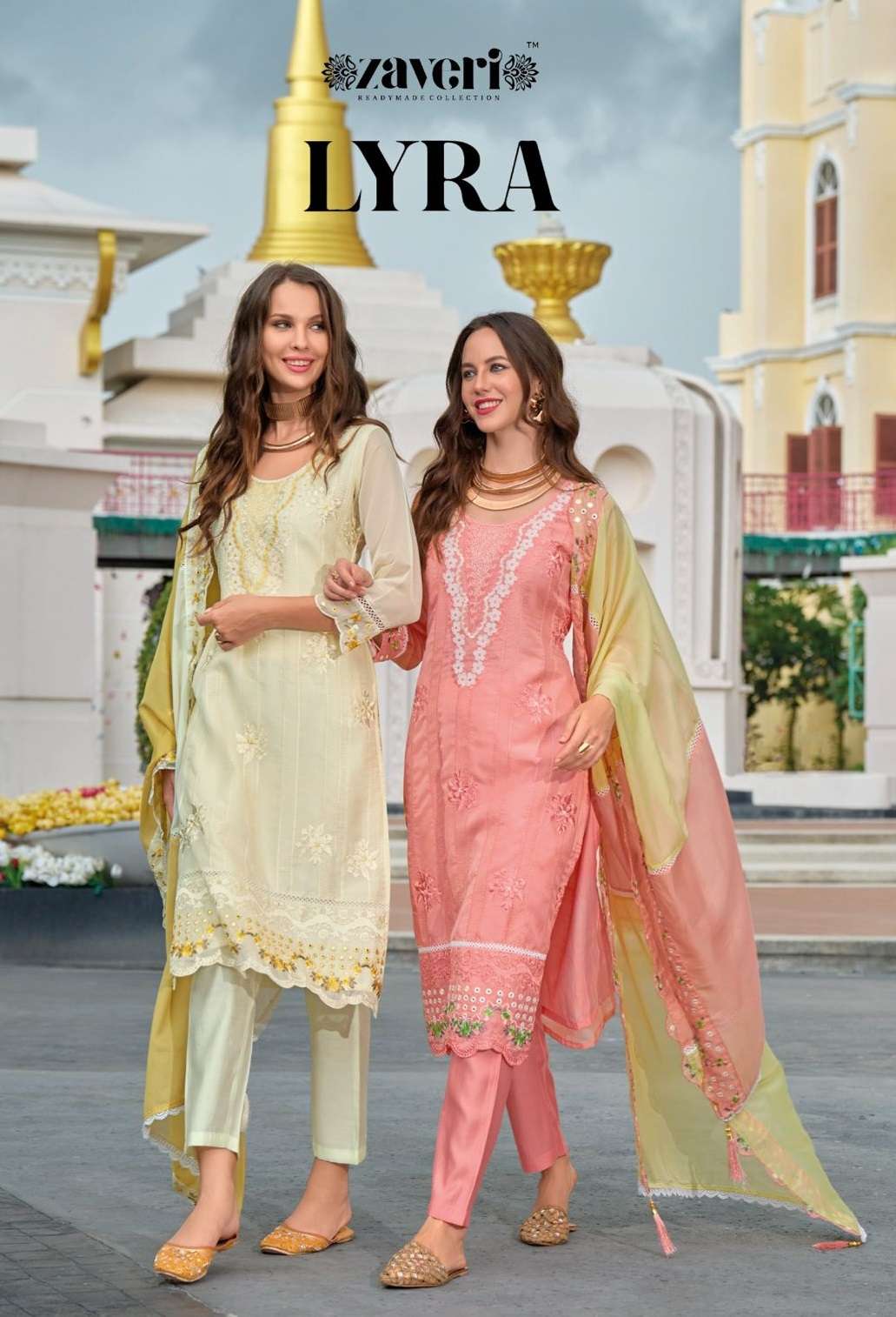 LYRA BY ZAVERI 1364 & 1365 SERIES SOFT ORGANZA EMBROIDERY WORK READYAMDE DRESSES