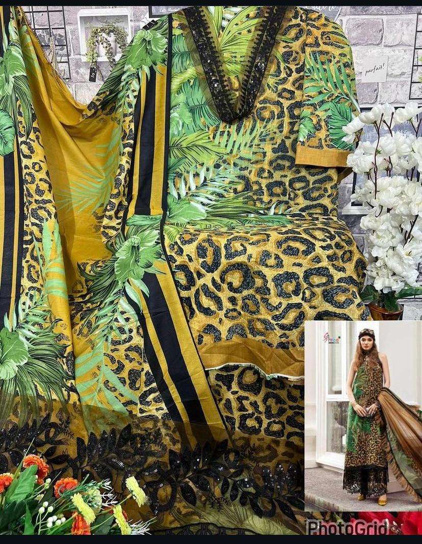 M PRINT 3335 HIT DESIGN BY SHREE FABS PURE COTTON PRINT WORK PAKISTANI DRESS