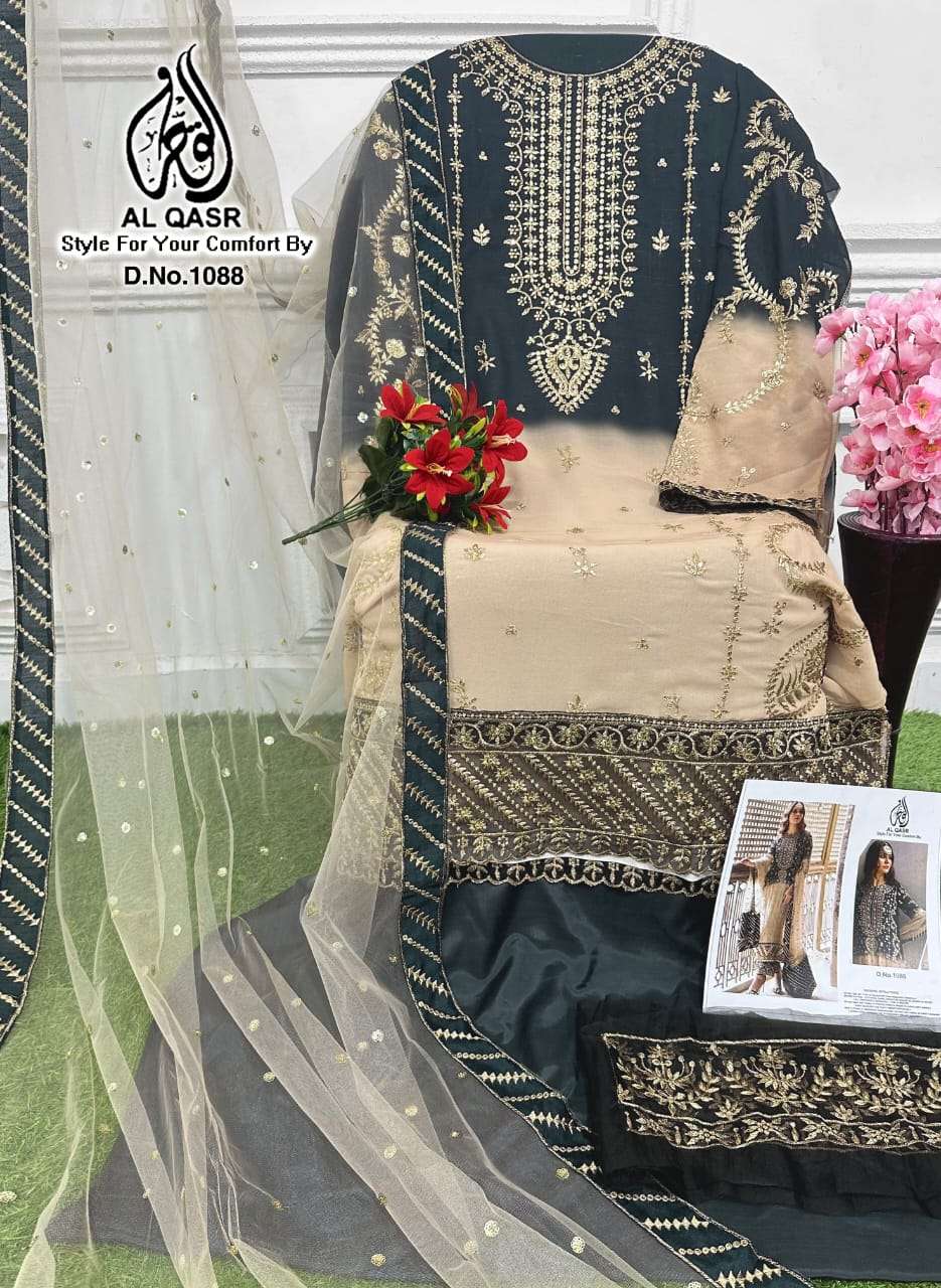 MA-1088 NX BY AL QASR GEORGETTE HEAVY EMBROIDERY PAKISTANI DRESSES