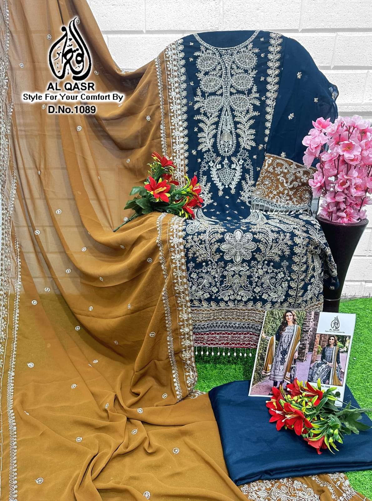 MA-1089 NX BY AL QASR GEORGETTE HEAVY EMBROIDERY WORK PAKISTANI DRESSES