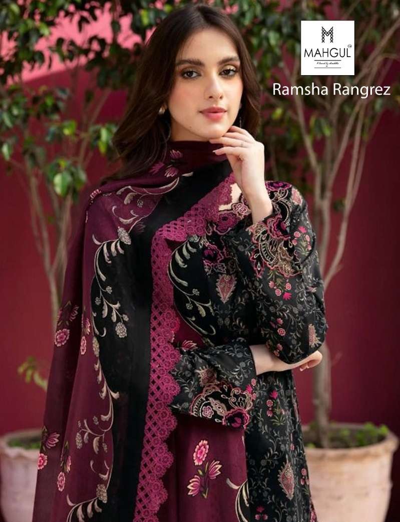 MAHGUL RAMSHA RANGREZ BY AQSAWHOLESALE 1001-A & 1001-B SERIES COTTON EMBROIDERY DRESSES