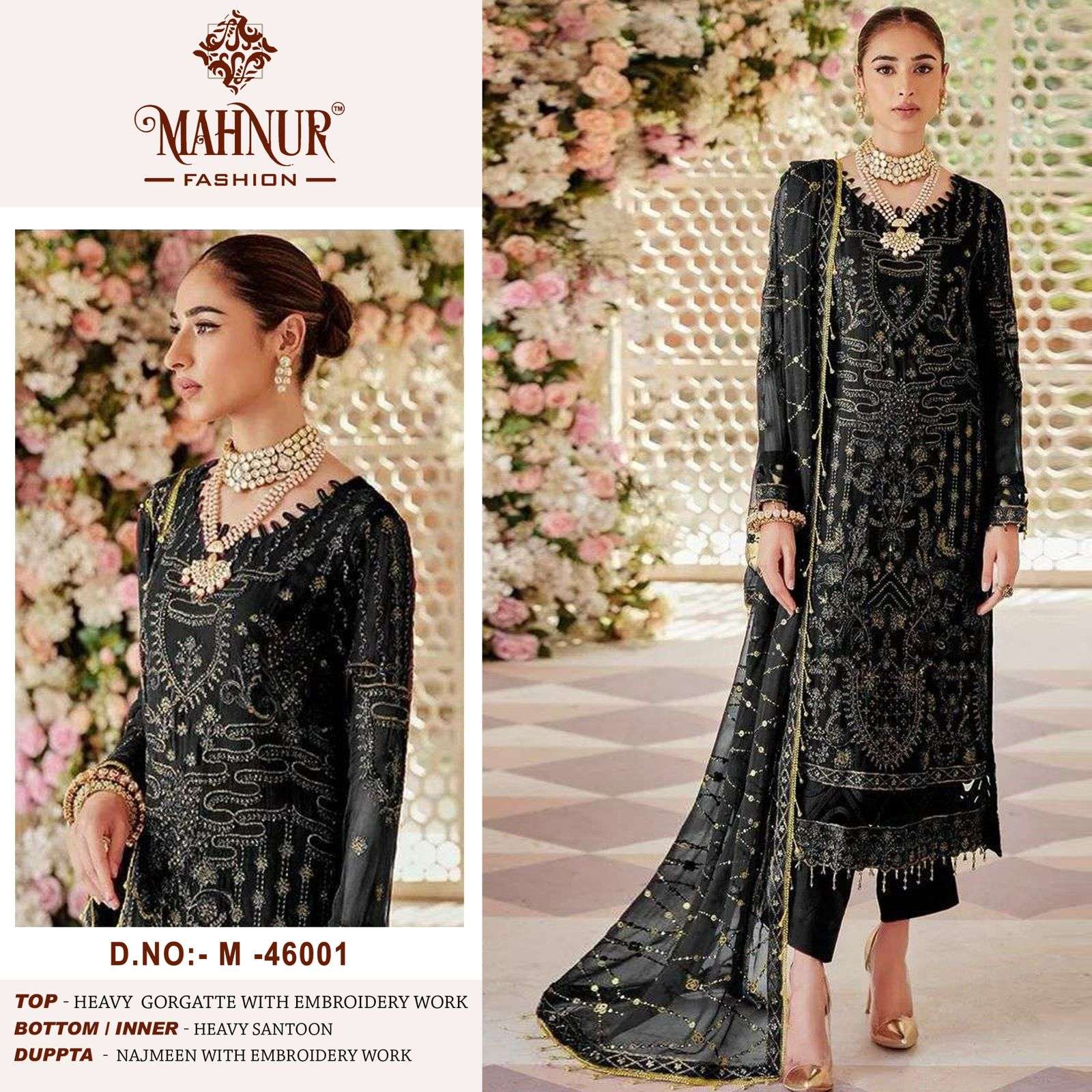 MAHNUR VOL-46 BY MAHNUR FASHION 46001 TO 46003 SERIES GEORGETTE WORK PAKISTANI DRESSES