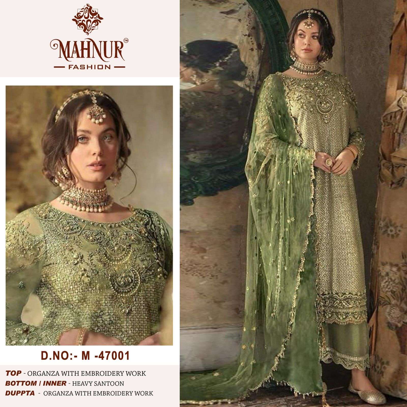 MAHNUR VOL-47 BY MAHNUR FASHION 47001 TO 47003 SERIES HEAVY ORGANZA WORK PAKISTANI DRESSES