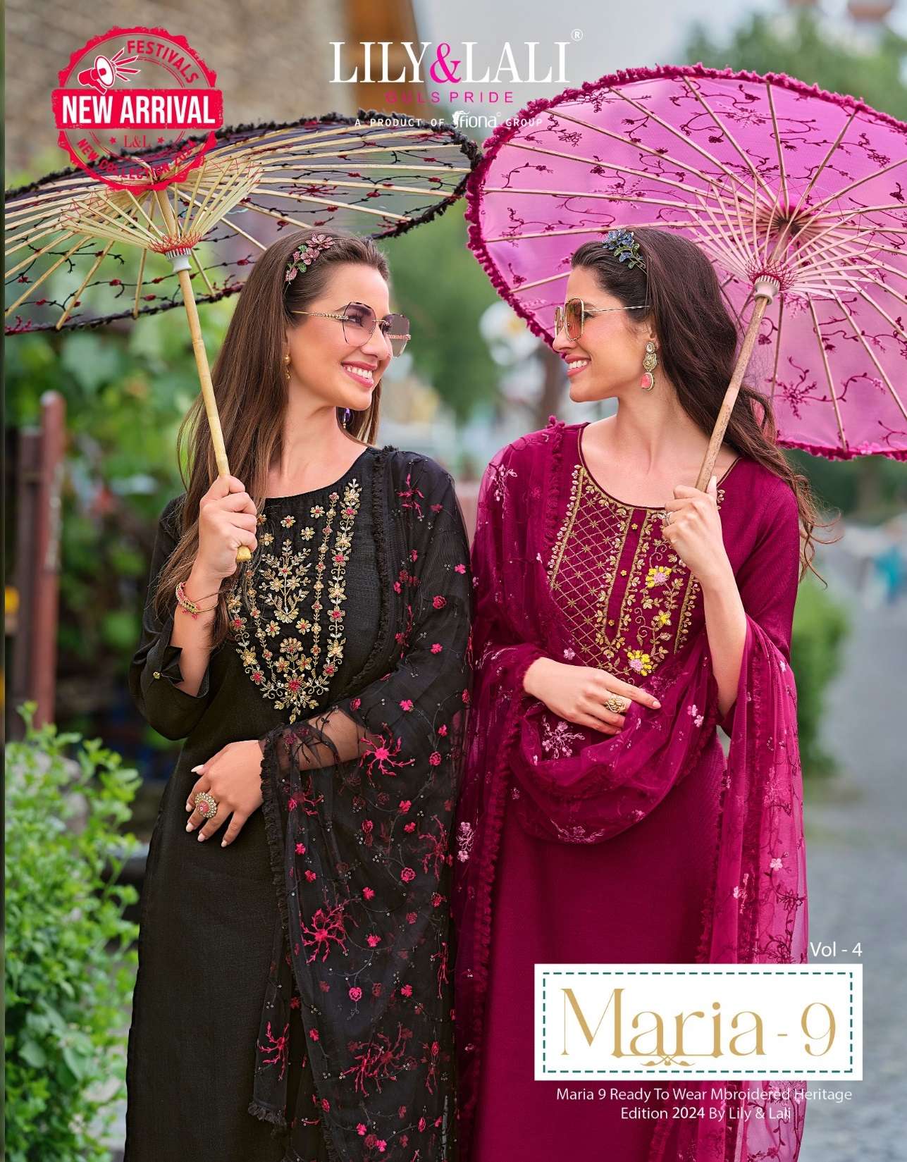 MARIA-9 VOL-4 BY LILY & LALI 20601 TO 20606 SERIES VICHITRA SILK WORK READYMADE DRESSES