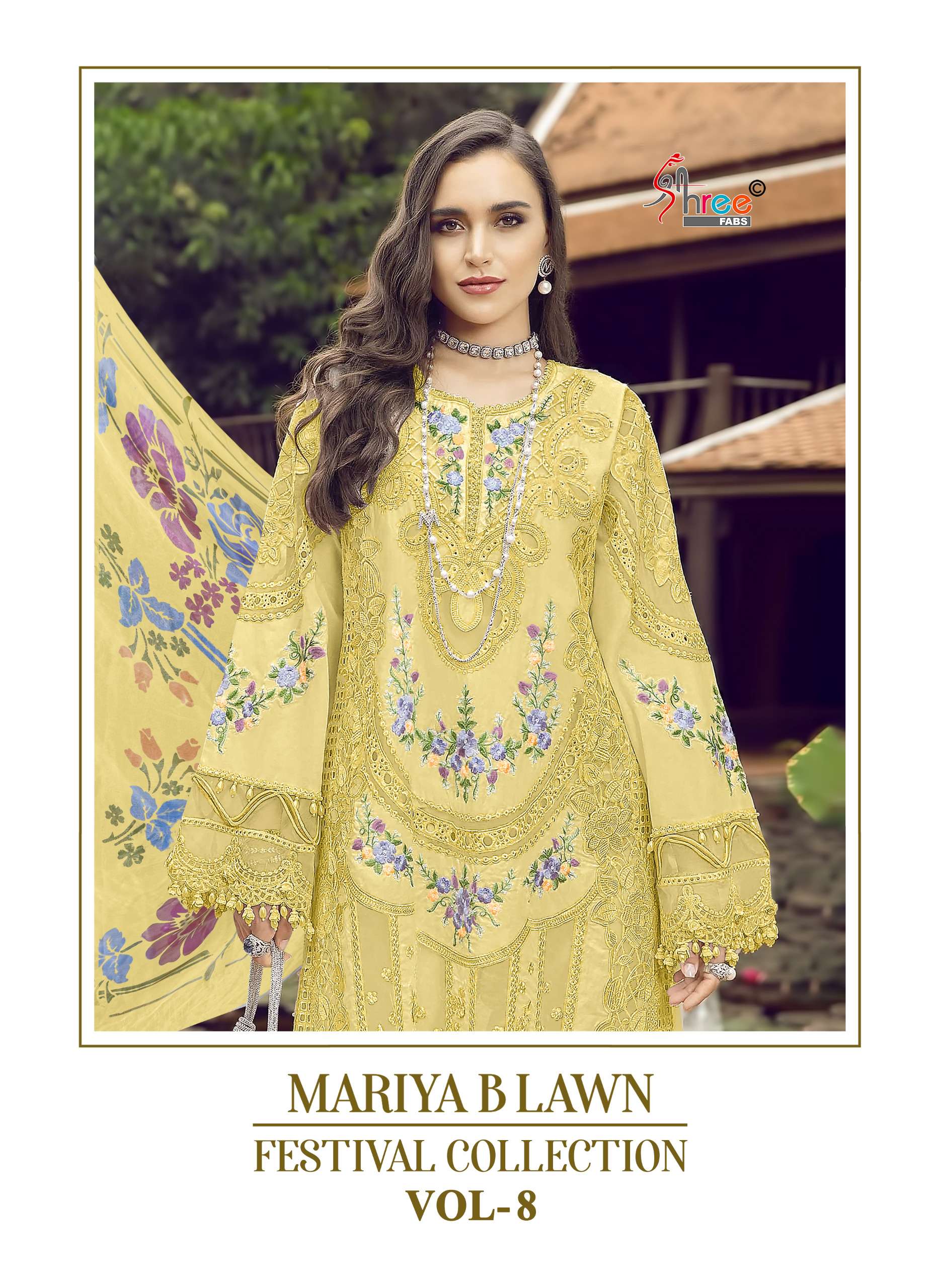 MARIYA B LAWN 3654-A TO 3654-D BY SHREE FABS SERIES COTTON PRINT WORK PAKISTANI DRESSES