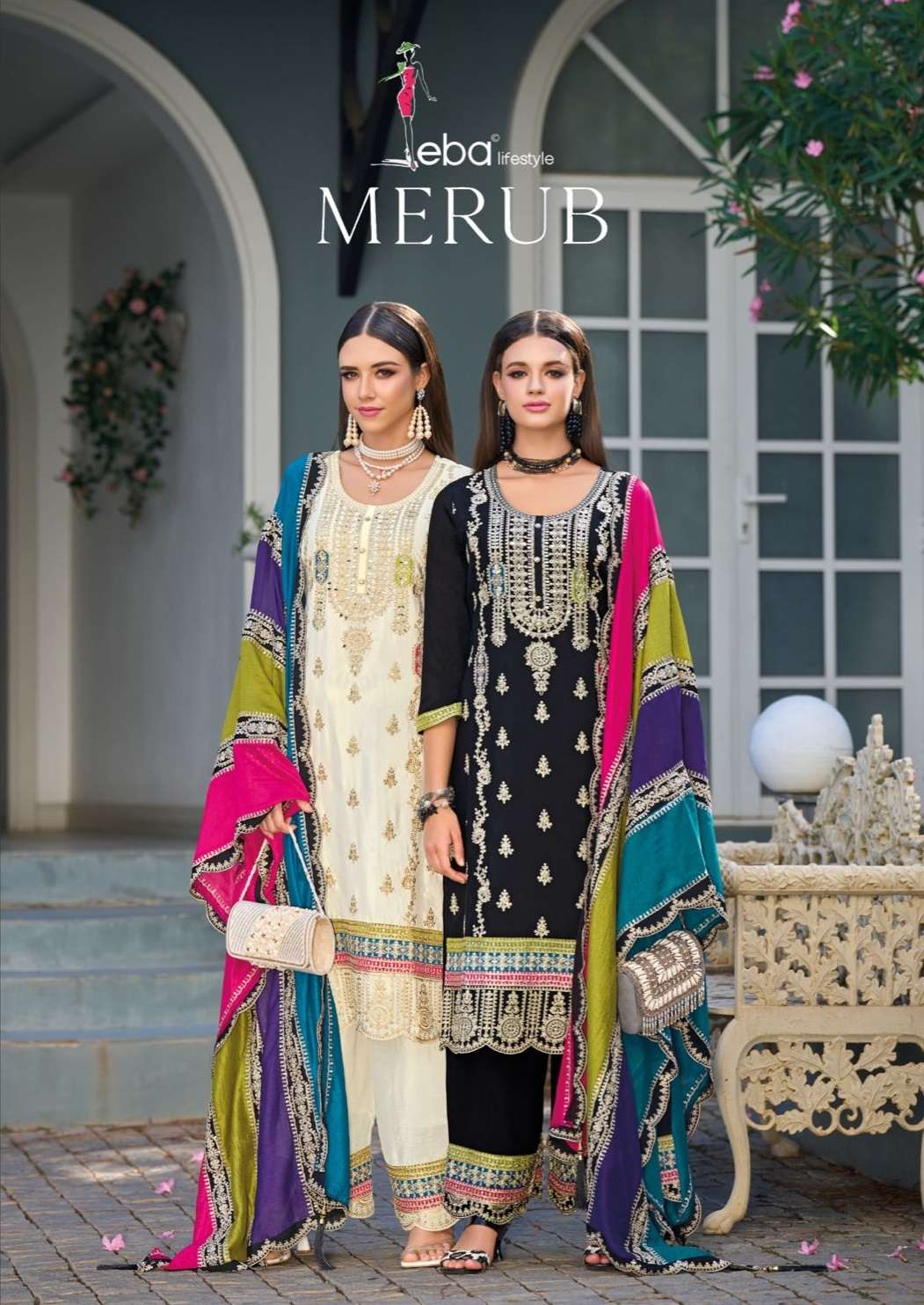 MERUB BY EBA LIFESTYLE 1703 & 1704 SERIES CHINON EMBRODIERY WORK READYMADE DRESSES