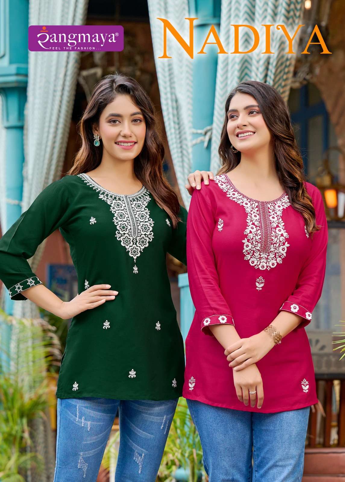 NADIYA BY RANGMAYA 101 108 SERIES FANCY FABRIC WORK TOPS TUNICS