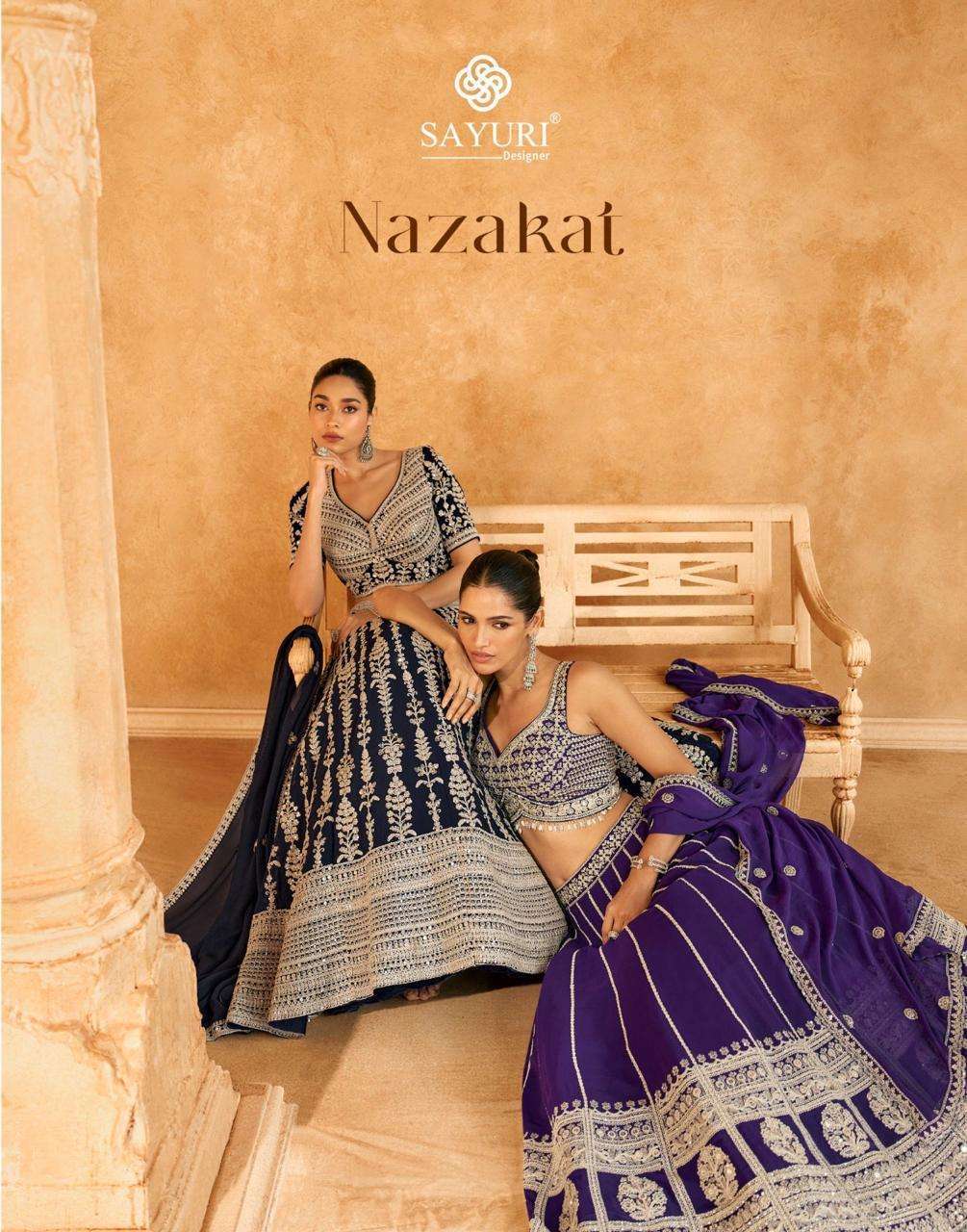 NAZAKAT BY SAYURI 5567 TO 5569 SERIES PREMIUM GEORGETTE HEAVY WORK READYMADE LEHENGAS