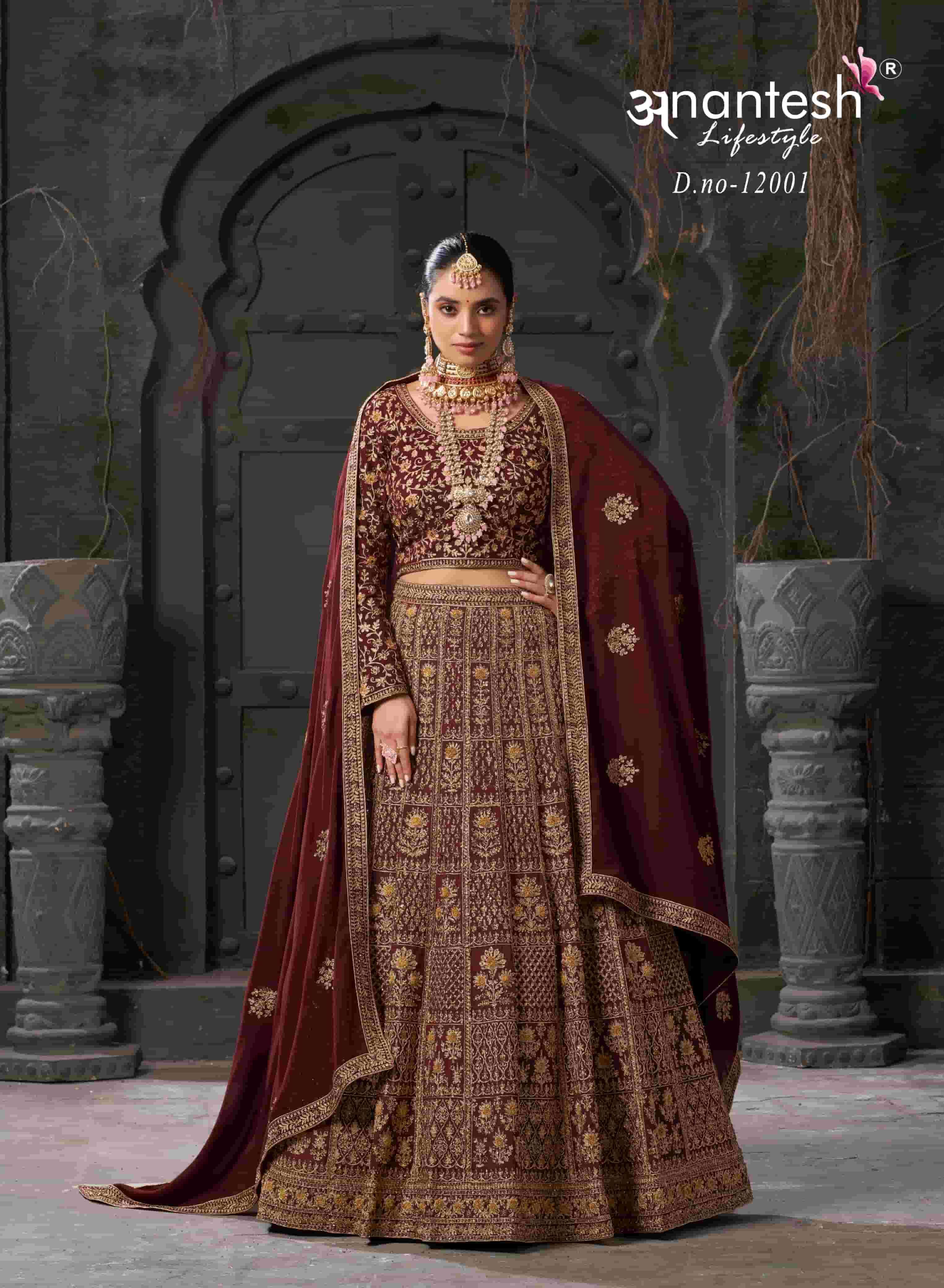 NIKAAH BY ANANTESH LIFESTYLE 12001 & 12002 SERIES PREMIUM GEORGETTE WORK READYMADE LEHENGAS