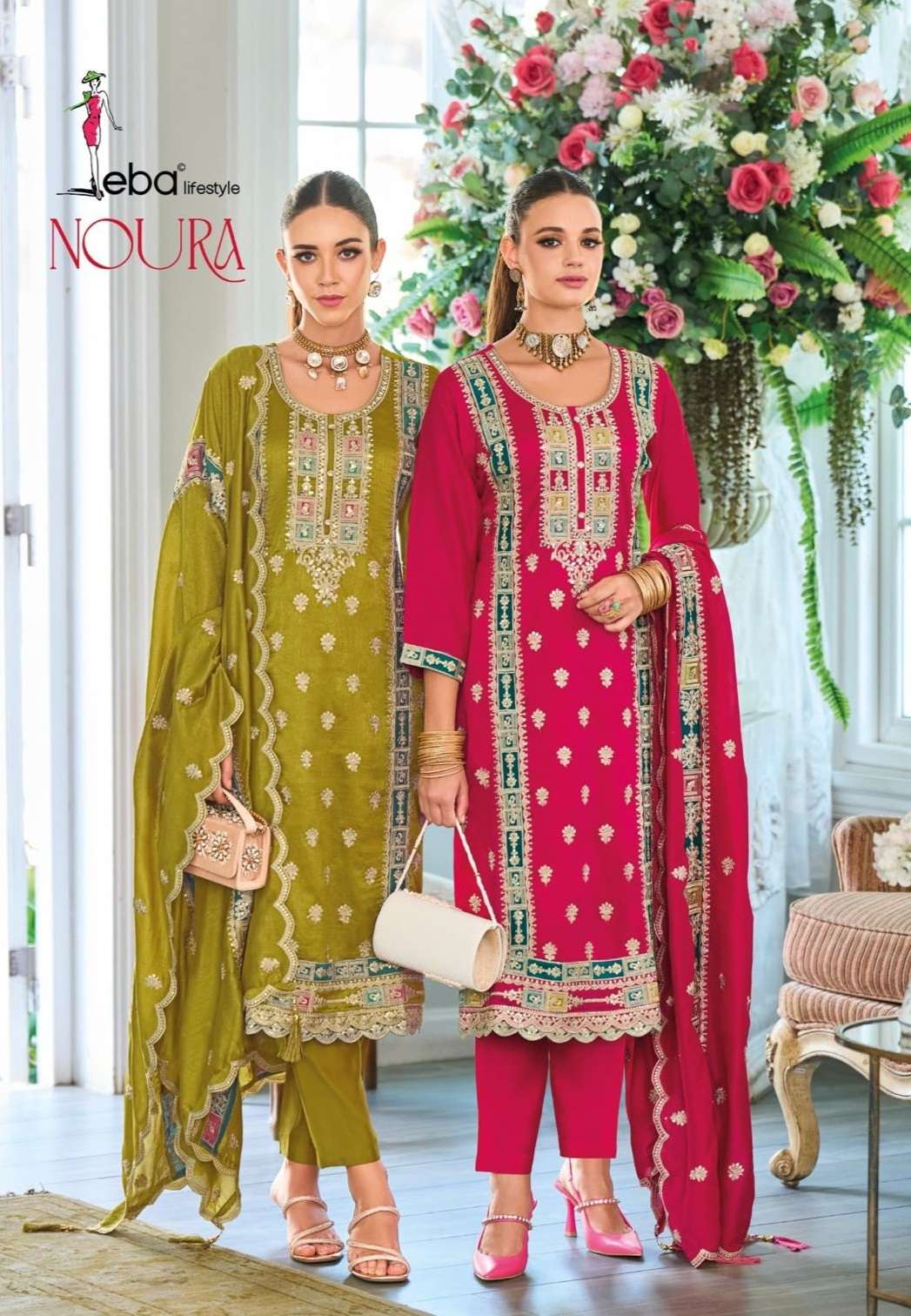 NOURA BY EBA LIFESTYLE 1695 & 1696 SERIES PREMIUM SILK EMBROIDERY READYMADE DRESSES