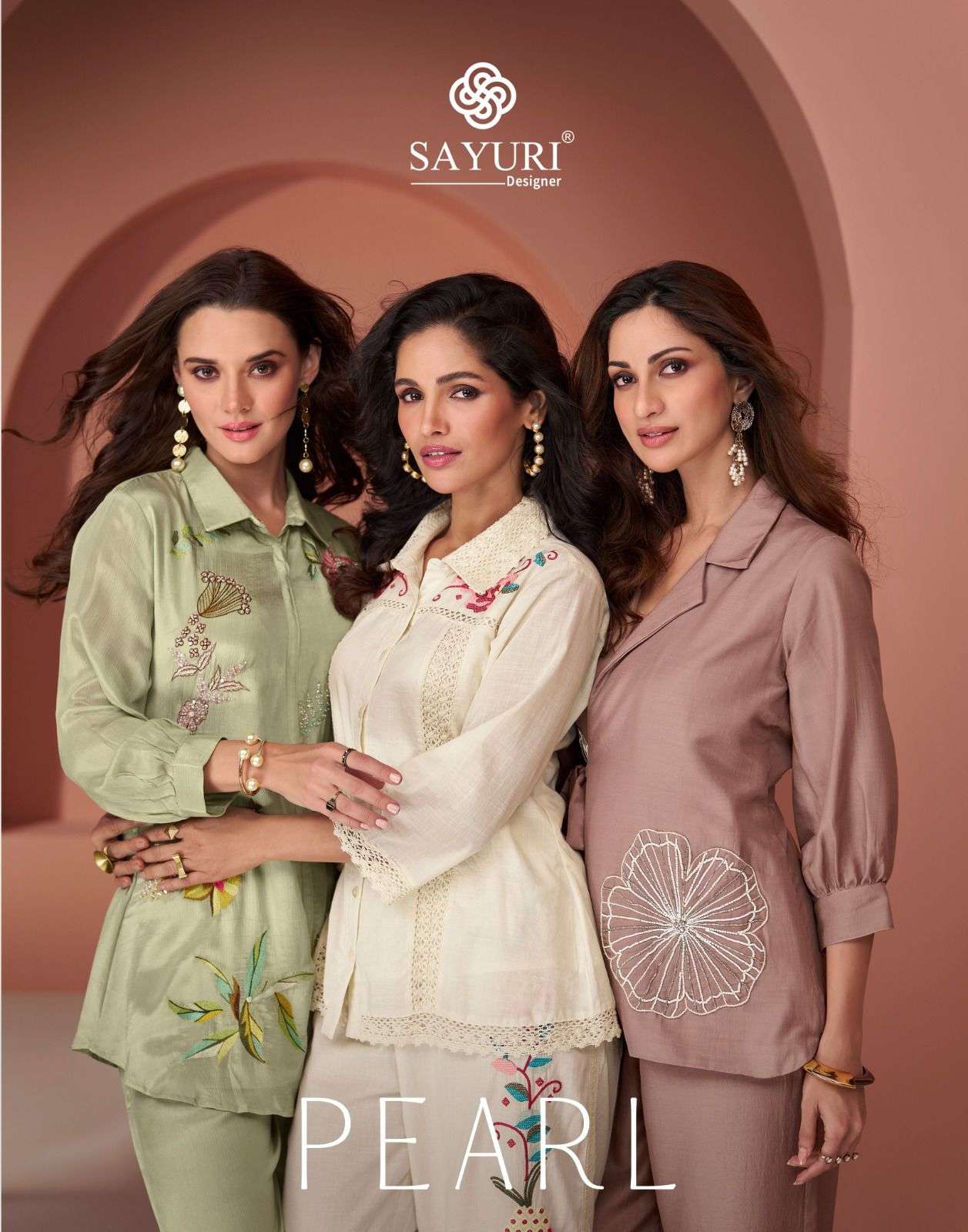 PEARL BY SAYURI 5513 TO 5517 SERIES PURE SILK HEAVY WORK CO-ORD SET