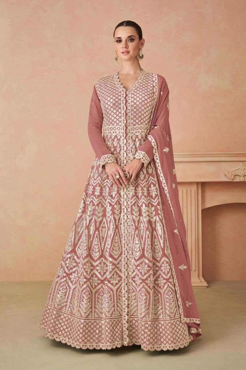 RIMSHA GOLD BY GULKAYRA 7449-E TO 7449-G SERIES GEORGETTE HEAVY WORK READYMADE DRESSES