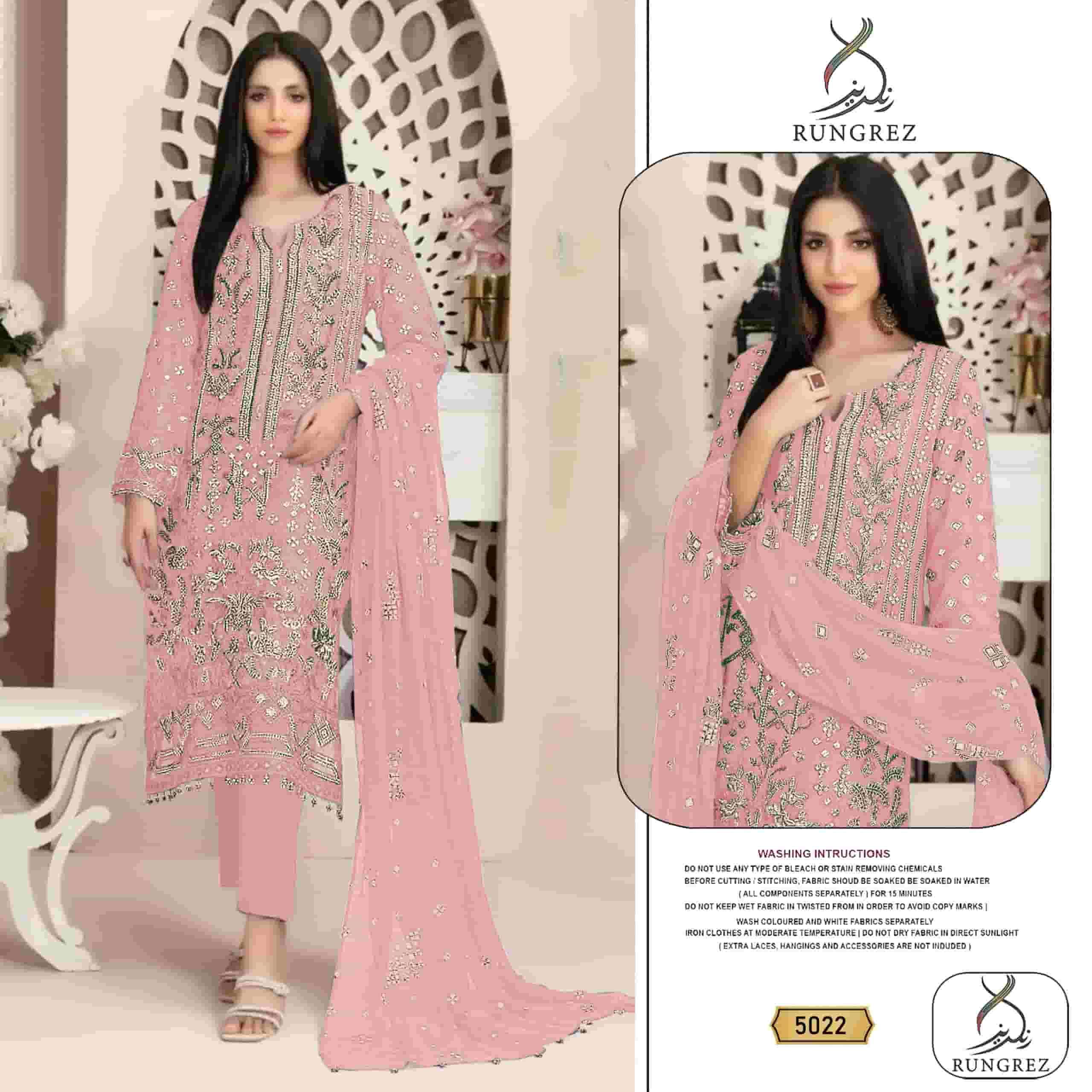 RUNGREZ 5022-A TO 5022-C SERIES HEAVY ORGANZA EMBROIDERY WORK PAKISTANI DRESSES