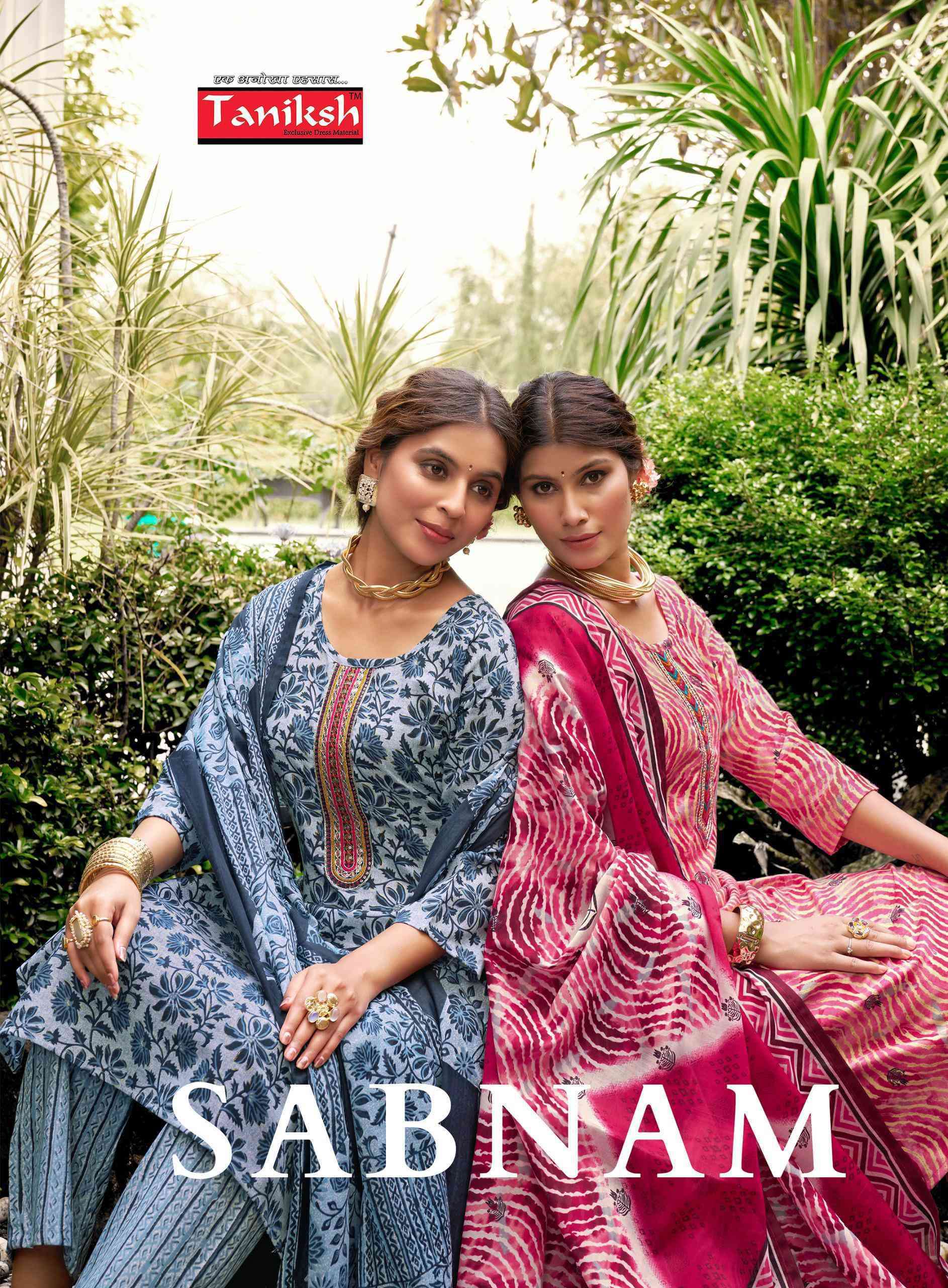 SABNAM BY TANIKSH 1001 TO 1008 SERIES CAPSULE PRINT WORK READYMADE DRESSES