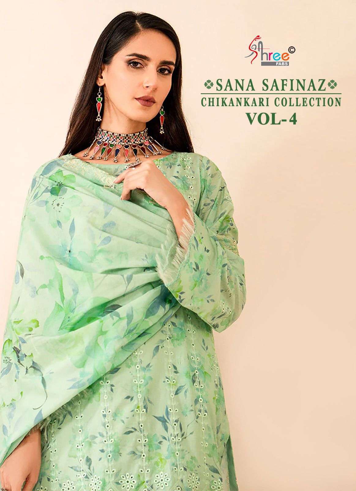 SANA SAFINAZ CHIKANKARI COLLECTION VOL-4 BY SHREE FABS PURE COTTON PRINT WORK DRESSES