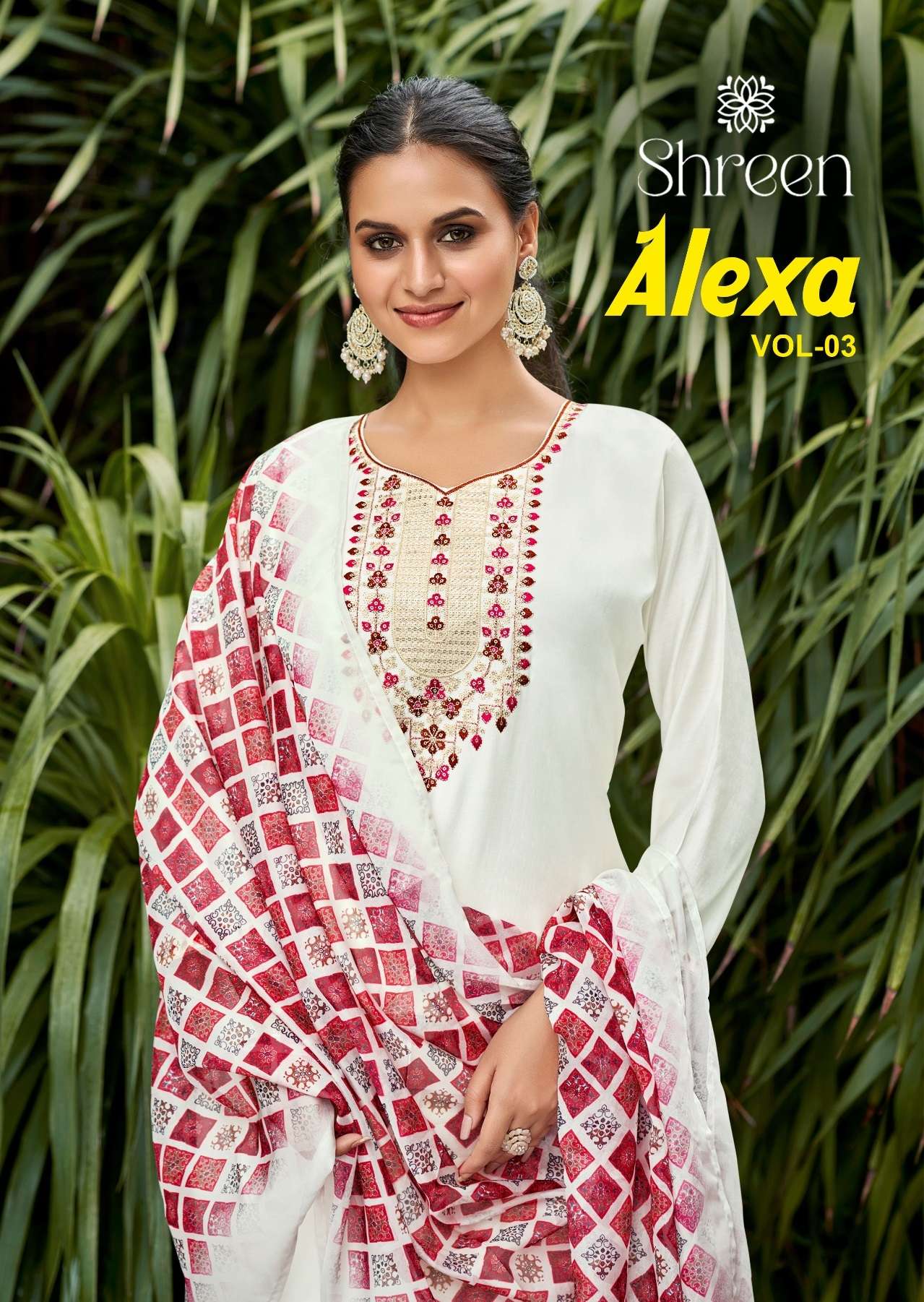 SHREEN ALEXA VOL-3 BY HINAYA 1001 TO 1005 SERIES ROMAN SILK HEAVY WORK READYMADE DRESSES