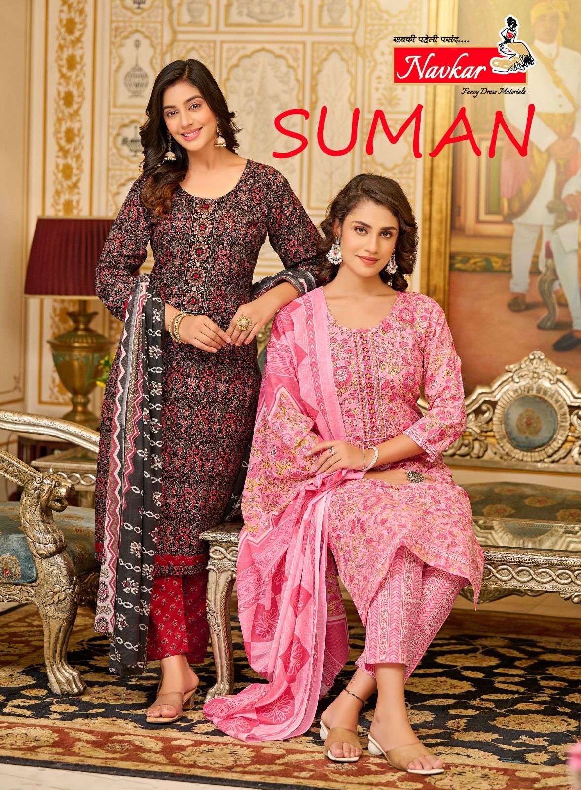 SUMAN BY NAVKAR 101 TO 108 SERIES SUPER COTTON PRINT WORK READYMADE DRESSES