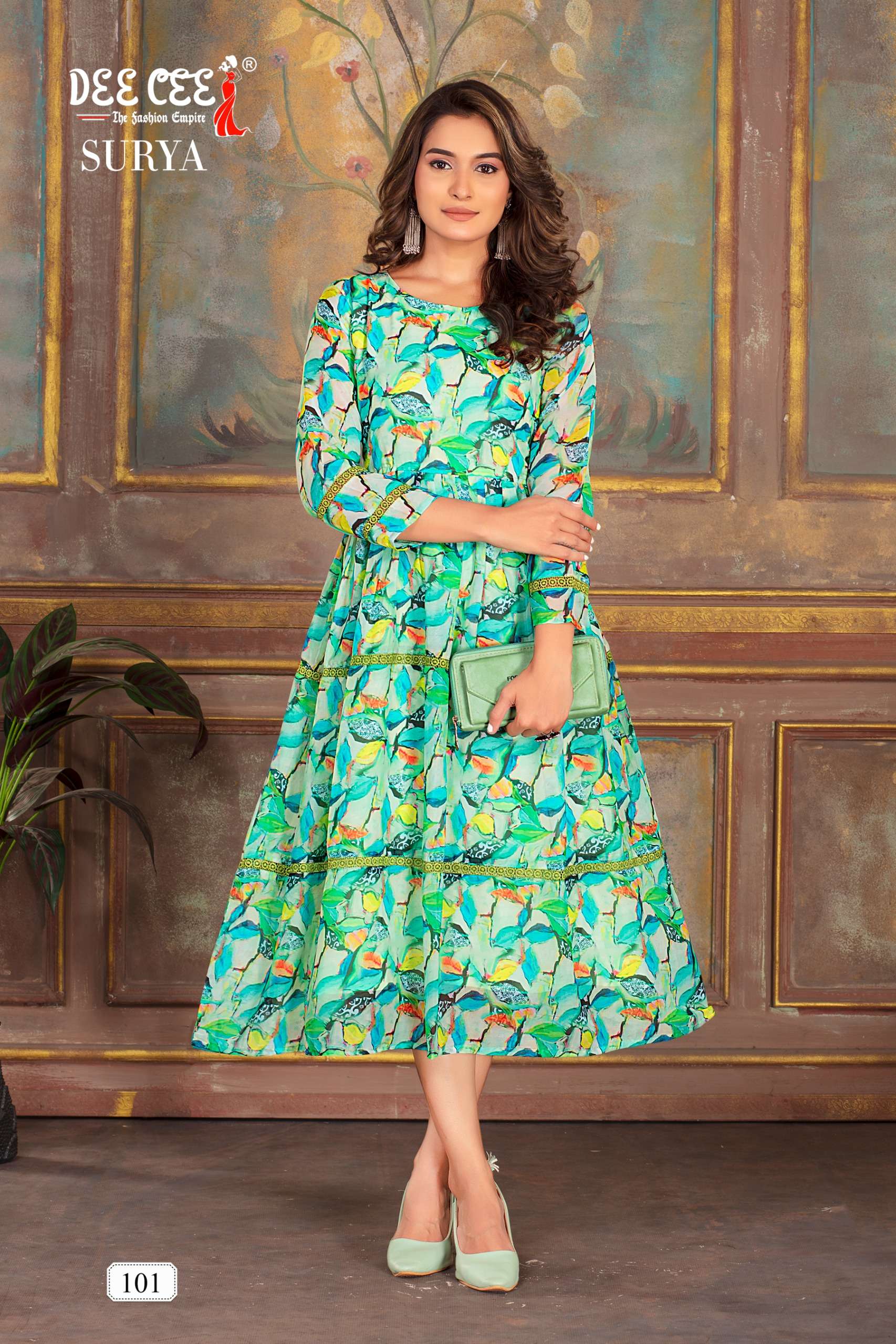 SURYA BY DEE CEE 101 TO 106 SERIES GEORGETTE PRINT WORK KURTIS