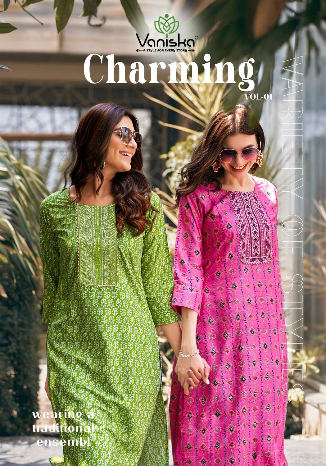 VANISKA CHARMING BY AQSAWHOLESALE 1001 TO 1008 SERIES RAYON WORK KURTIS