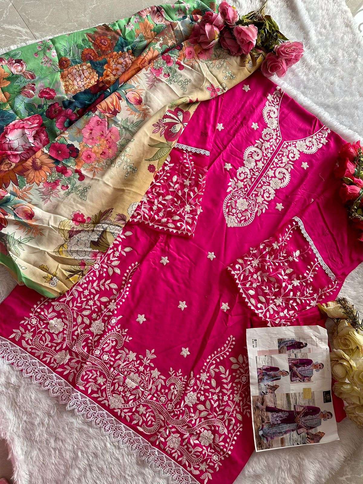 Z-597 HIT DESIGN BY ZIAAZ DESIGNS RAYON COTTON EMBROIDERY WORK PAKISTANI DRESS