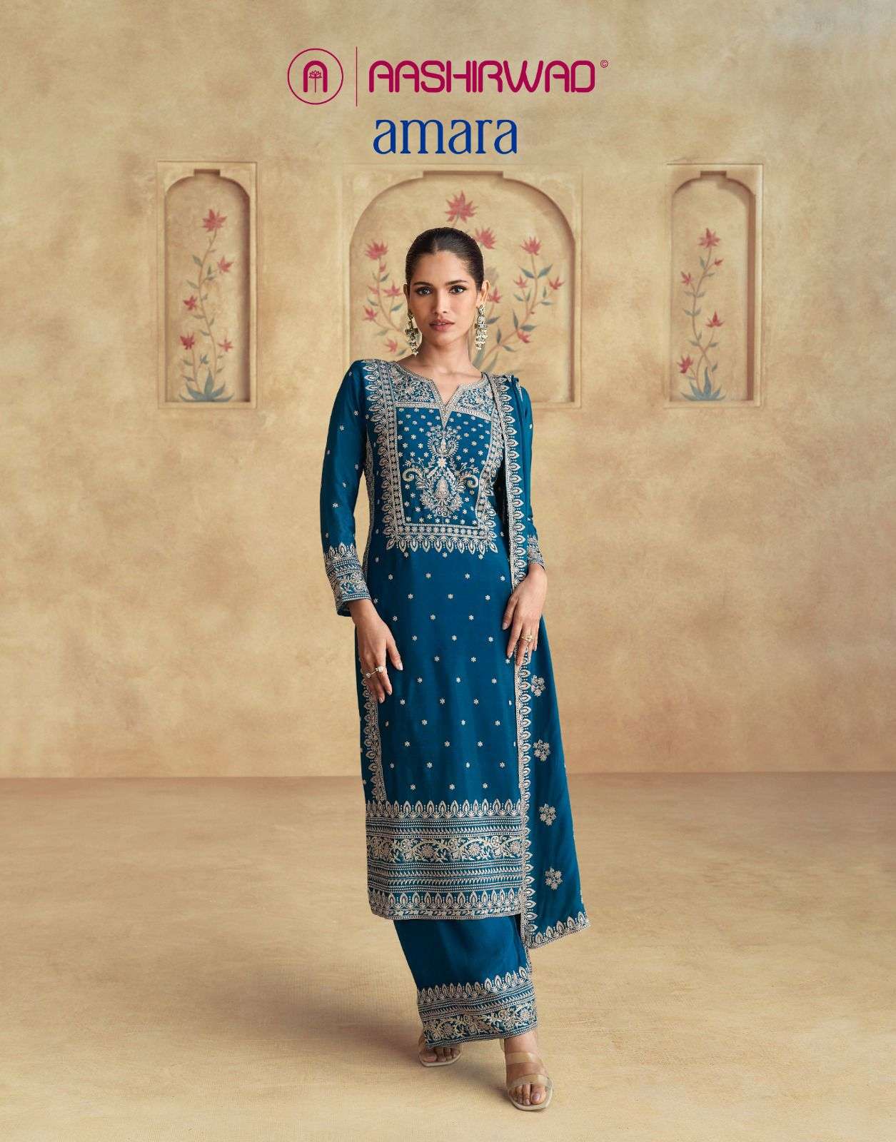 AMARA BY AASHIRWAD CREATION 10067 & 10068 SERIES CHINON SILK WORK READYMADE DRESSES