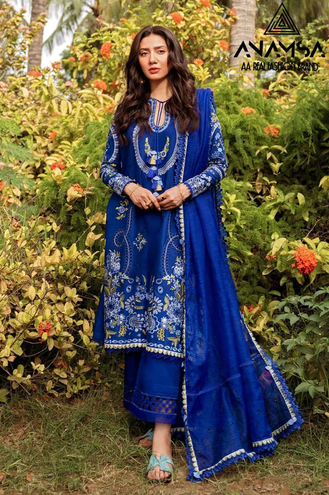 ANAMSA 520 HIT DESIGN BY ANAMSA RAYON COTTON EMBROIDERY WORK PAKISTANI DRESS