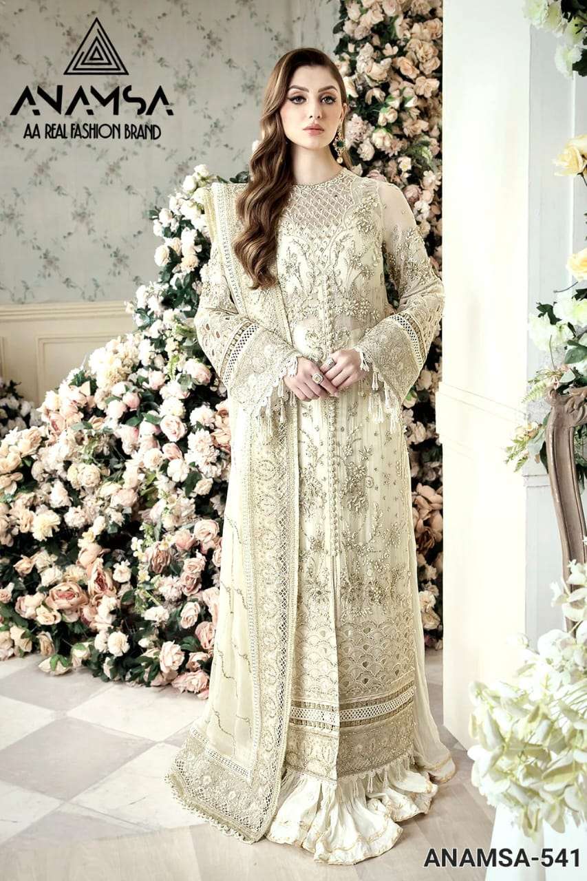 ANAMSA 541 HIT DESIGN BY ANAMSA FAUX GEORGETTE HEAVY WORK PAKISTANI DRESS