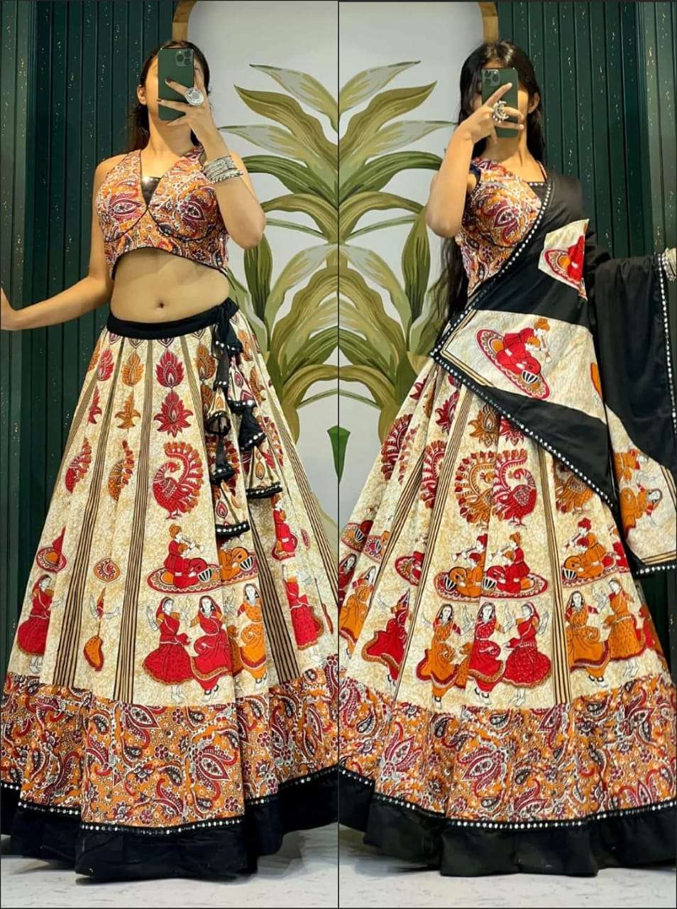 ASR-RANGRASIYA BY AQSAWHOLESALE COTTON PRINT WORK READYMADE CHANIYA CHOLI