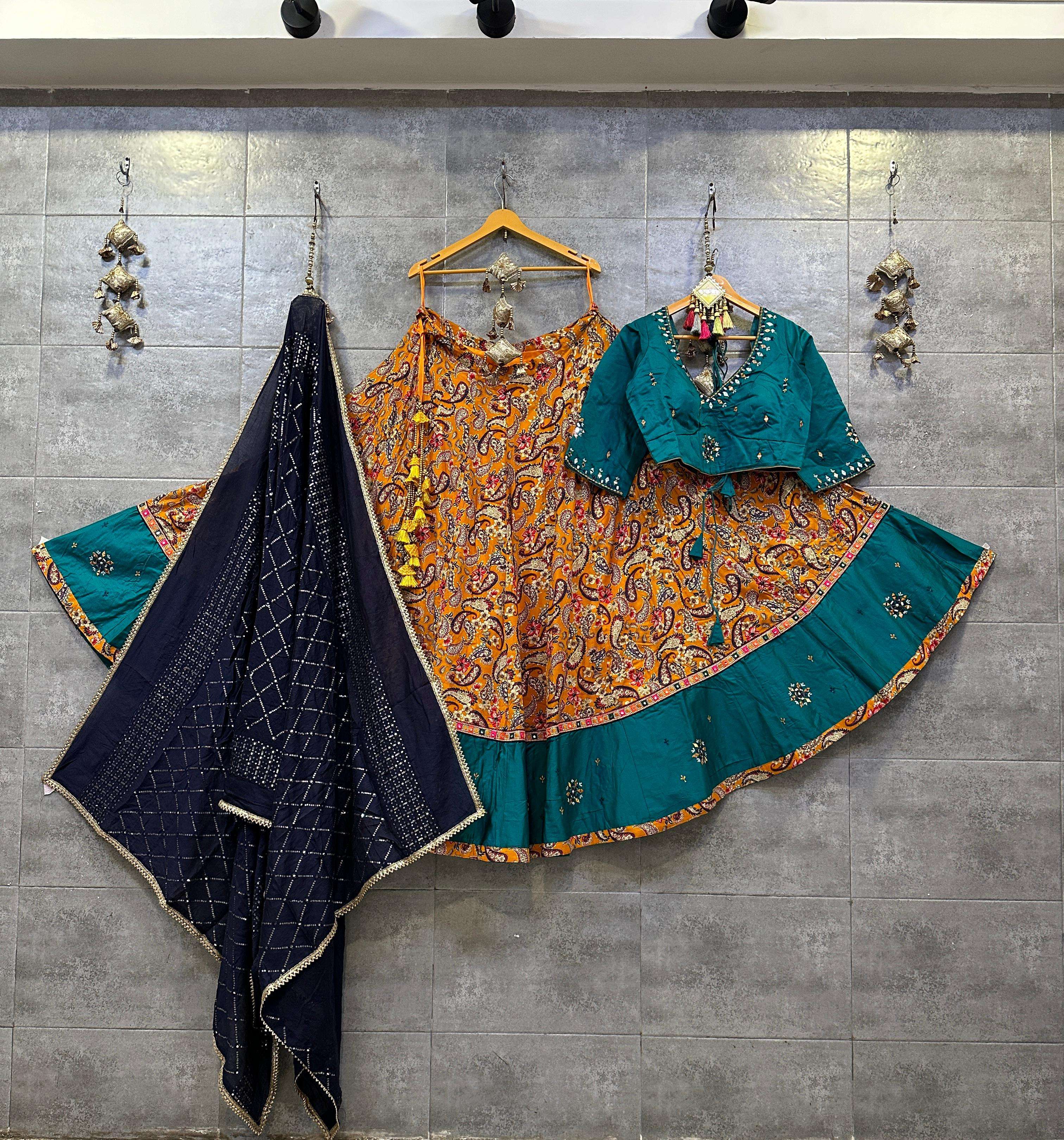 ASR-VISHI NX BY AQSAWHOLESALE CAMBRIC COTTON HANDWORK READYMADE CHANIYA CHOLIS