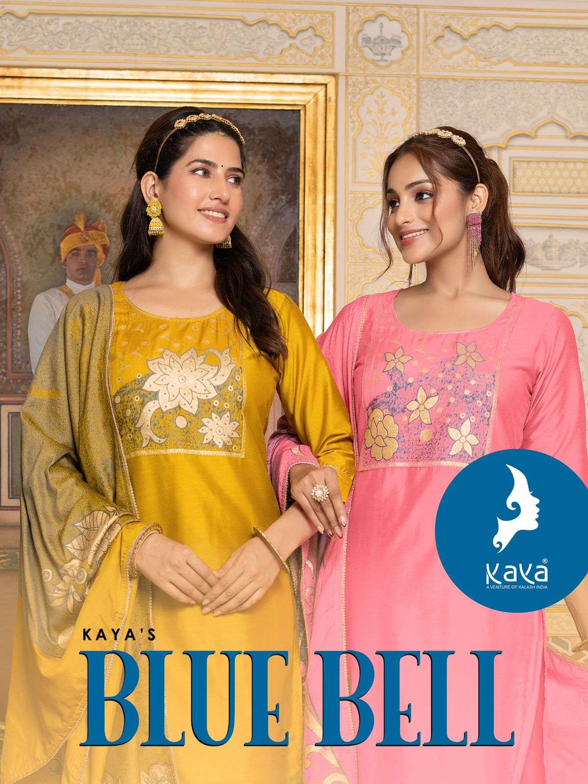 BLUE BELL BY KAYA 01 TO 06 SERIES VISCOSE CHANDERI JACQUARD WORK READYMADE DRESSES