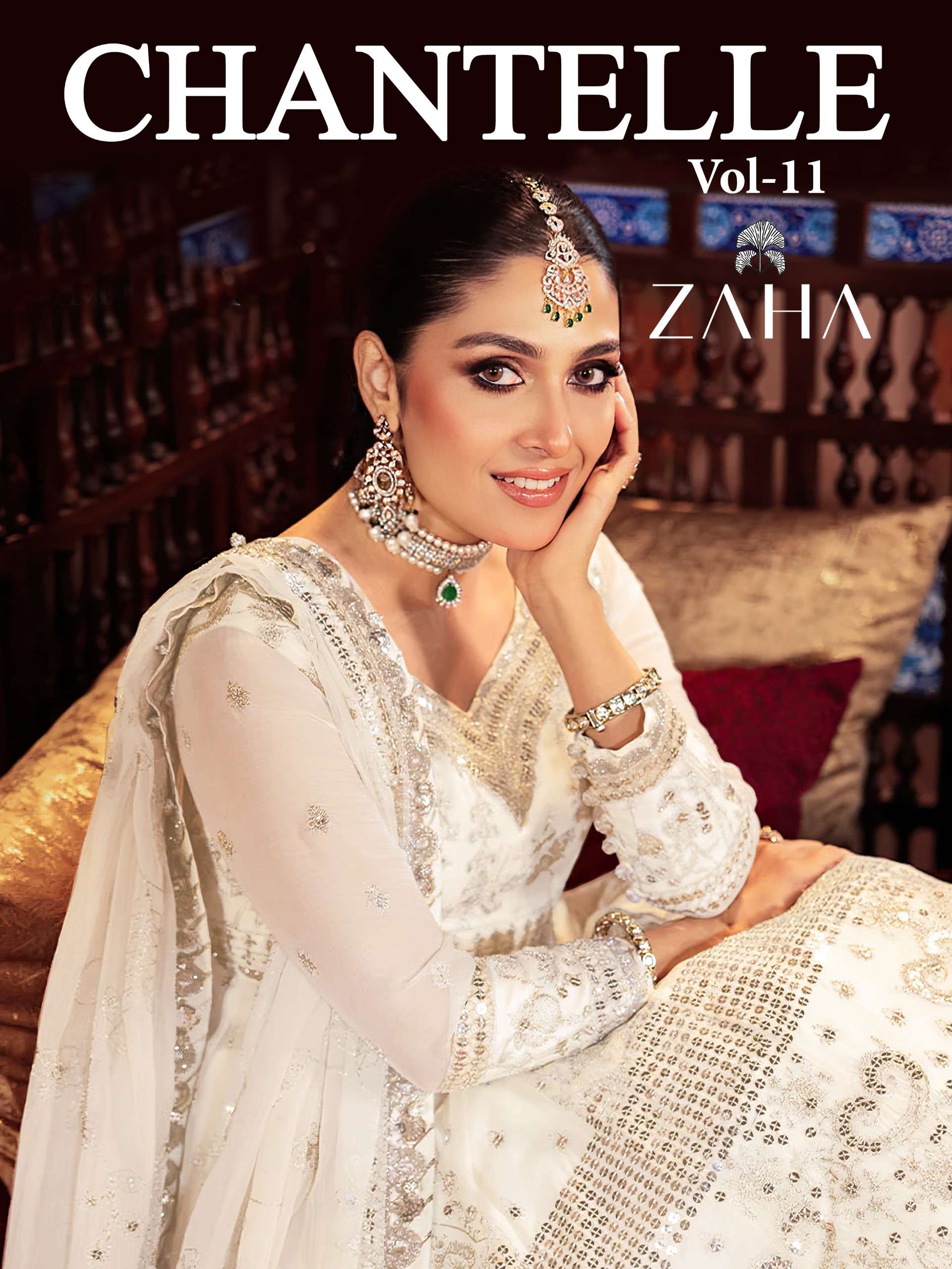 CHANTELLE VOL-11 BY ZAHA 10359-A & 10359-B SERIES NET HEAVY WORK PAKISTANI DRESSES