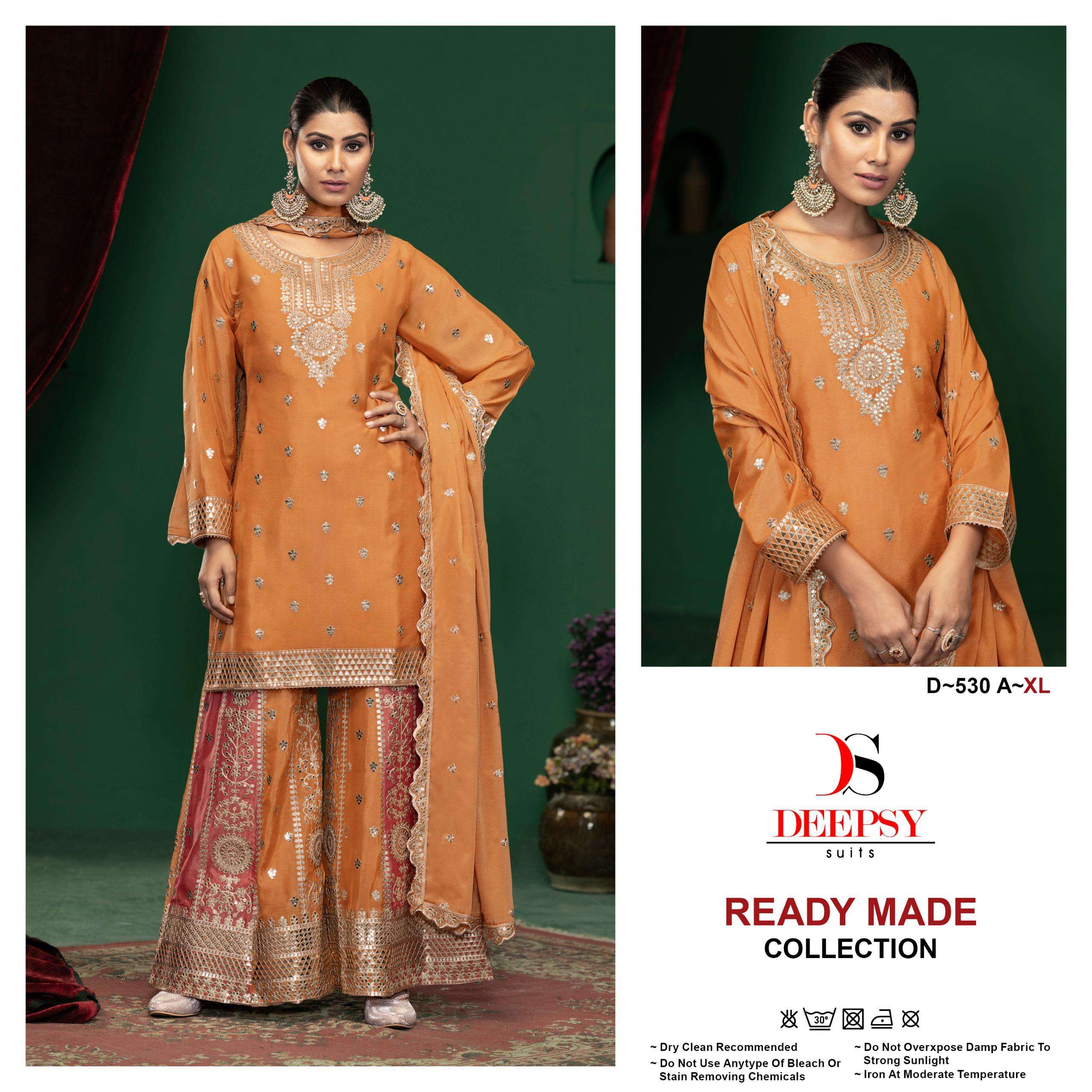 D-530 COLOURS BY DEEPSY SUITS 530-A TO 530-D SERIES CHINON WORK READYMADE DRESSES