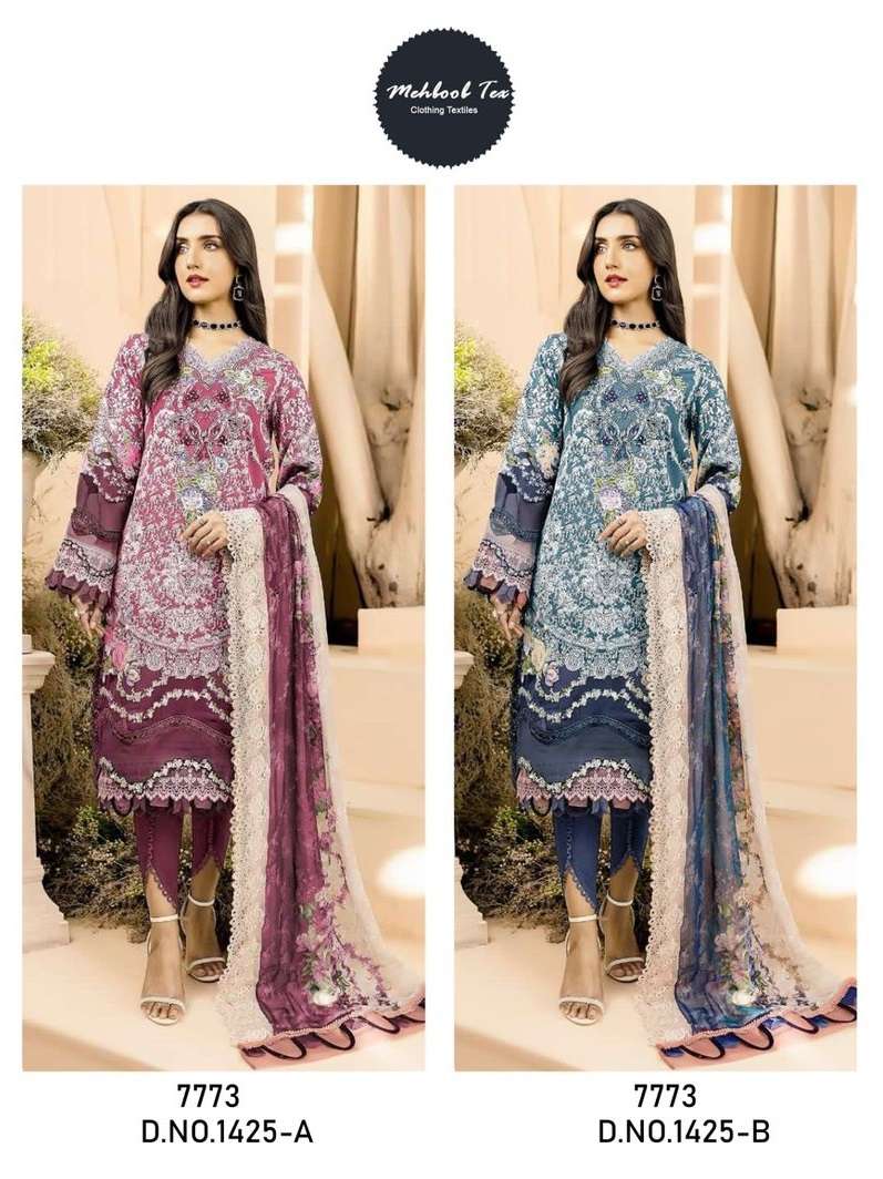 FIRDOUS 1425 NX BY MEHBOOB TEX COTTON PRINT EMBROIDERY PAKISTANI DRESSES