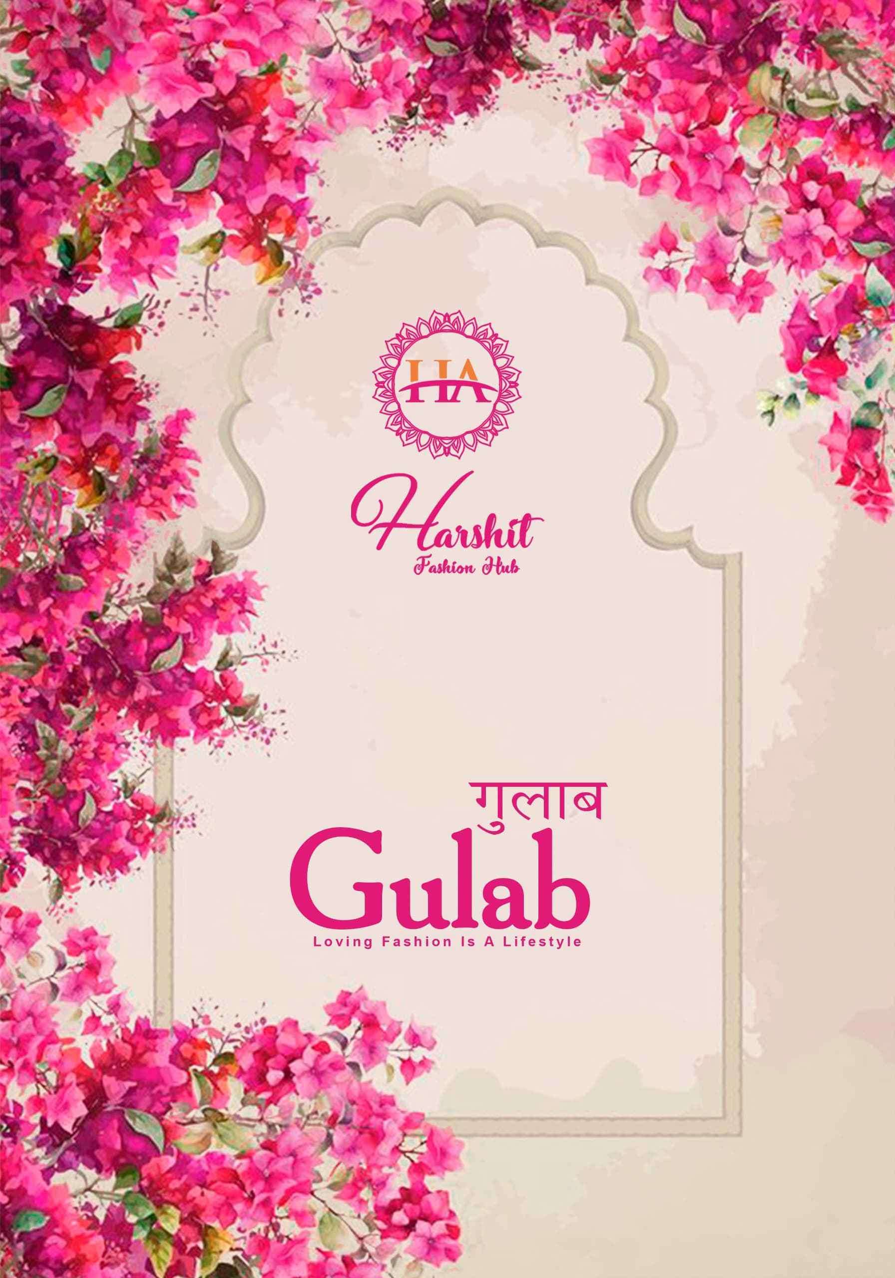 GULAB BY HARSHIT 1626-001 TO 1626-008 SERIES CAMBRIC COTTON HEAVY WORK DRESSES