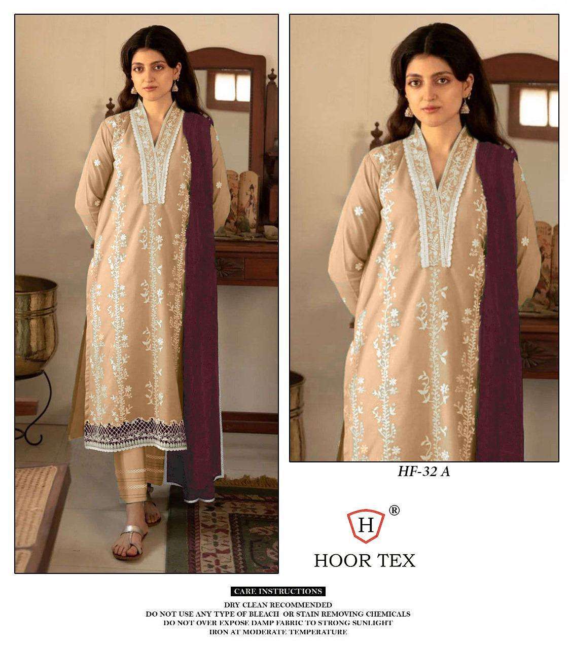 HF-32 COLOURS BY HOOR TEX 32-A TO 32-D SERIES GEORGETTE HEAVY WORK READYMADE DRESSES