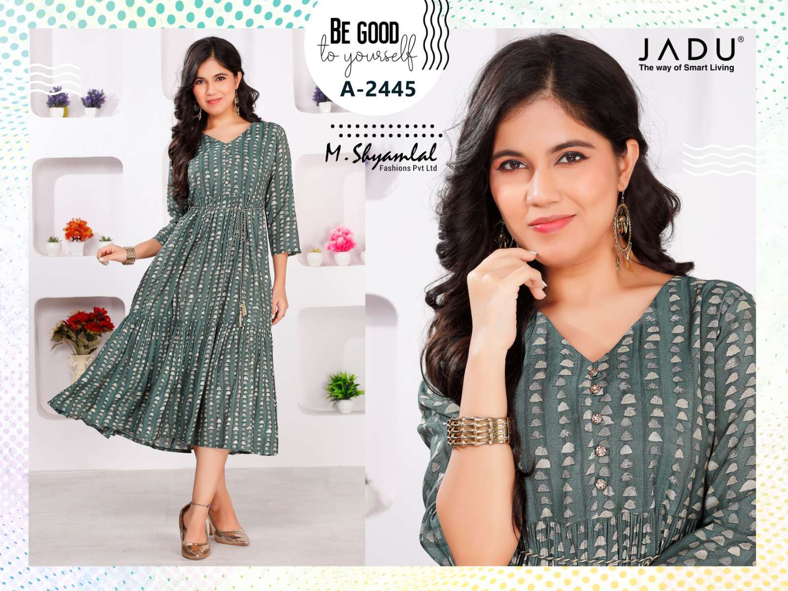 JADU BY AQSAWHOLESALE HEAVY MODAL PRINT KURTIS