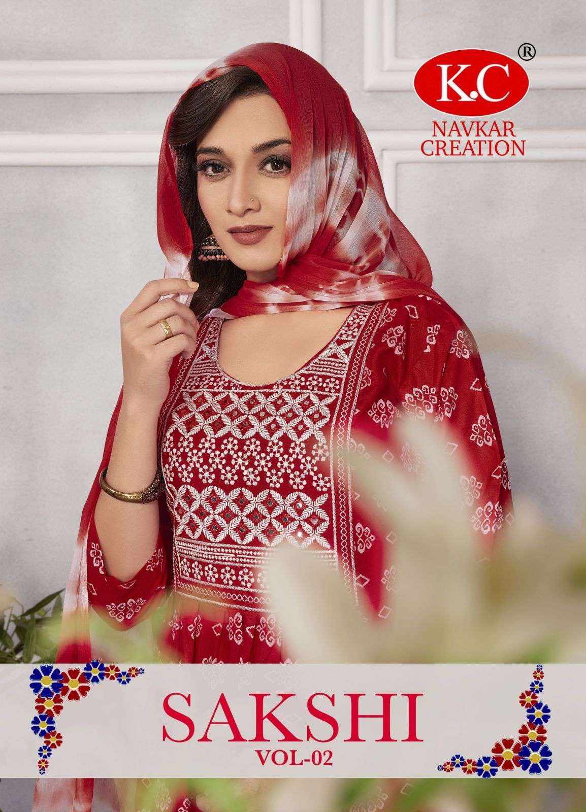 KC SAKSHI VOL-2 BY AQSAWHOLESALE 2001 TO 2008 SERIES RAYON EMBROIDERY READYMADE DRESSES