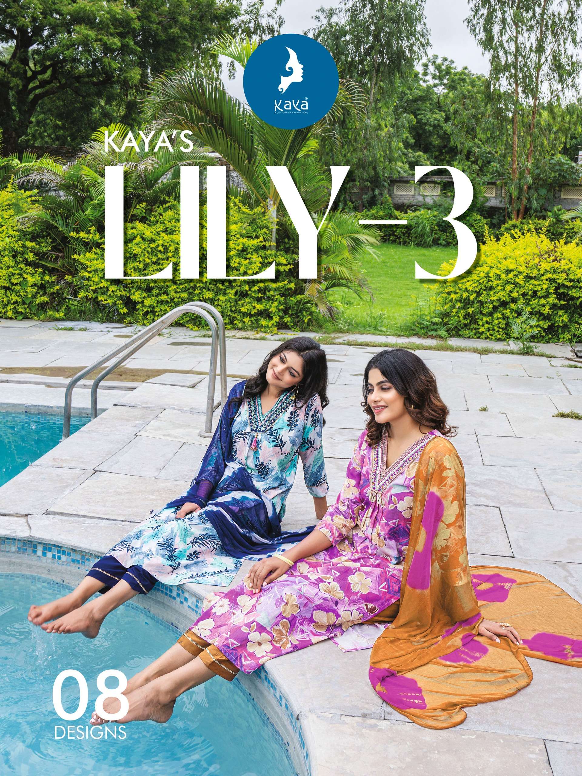 LILY VOL-3 BY KAYA 101 TO 108 SERIES RAYON FOIL PRINT WORK READYMADE DRESSES