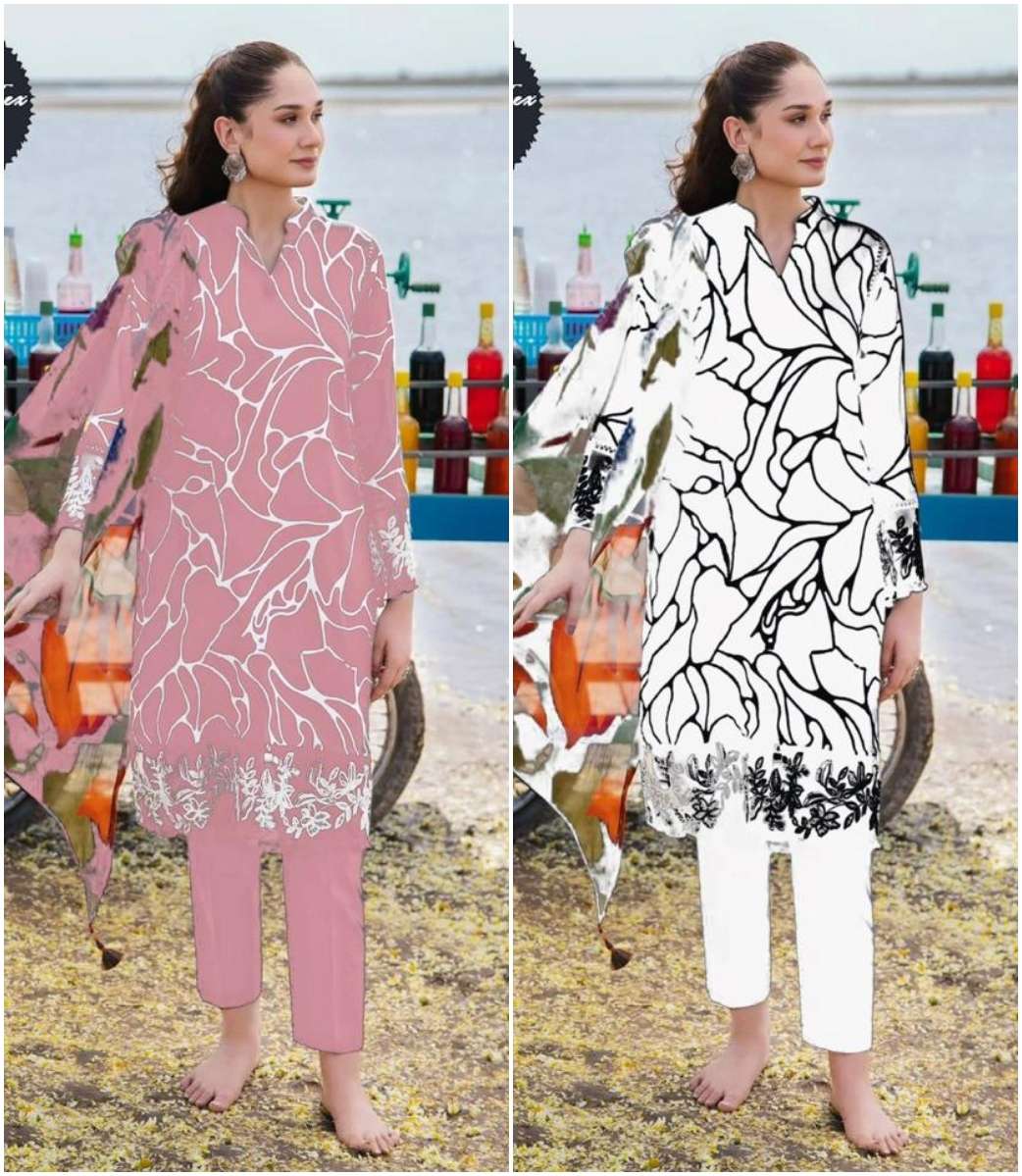 M.BASIC 1414 NX BY MEHBOOB TEX PURE COTTON PRINT WORK PAKISTANI DRESSES