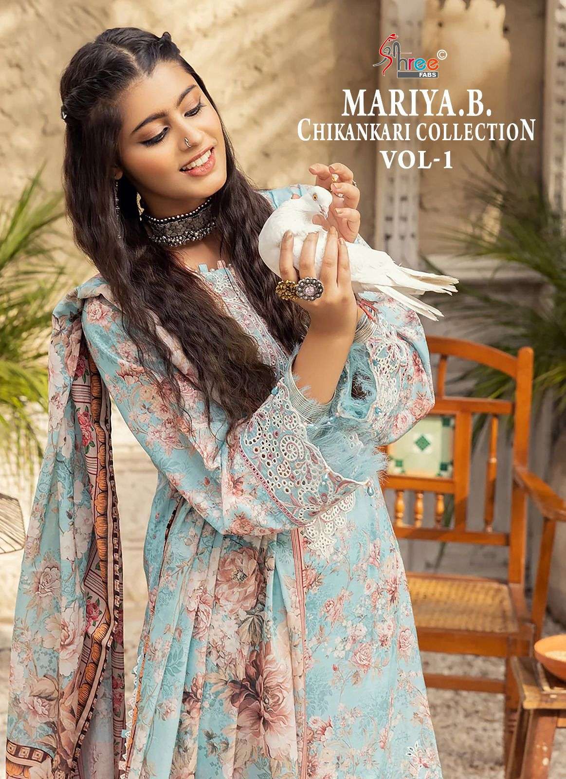 MARIYA.B. CHIKANKARI COLLECTION BY SHREE FABS 3447 TO 3452 SERIES COTTON PRINT WORK DRESSES