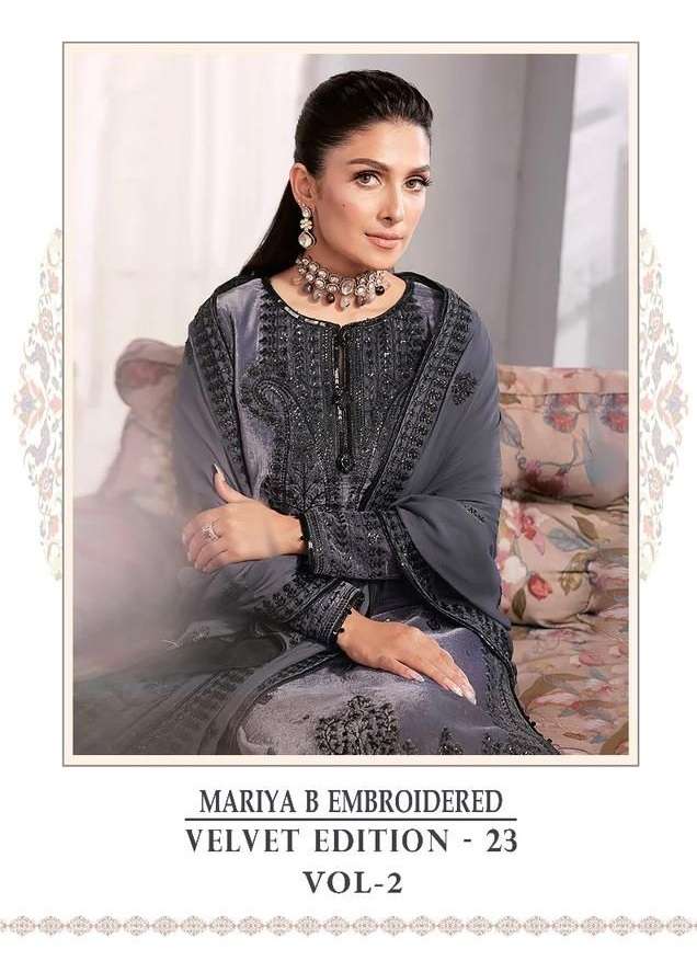 MARIYA B EMBROIDERED VELVET EDITION VOL-2 BY SHREE FABS VELVET HEAVY WORK PAKISTANI DRESSES