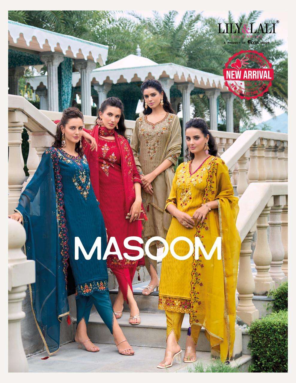 MASOOM BY LILY&LALI 22001 TO 22006 SERIES VISCOSE SILK HEAVY WORK READYMADE DRESSES